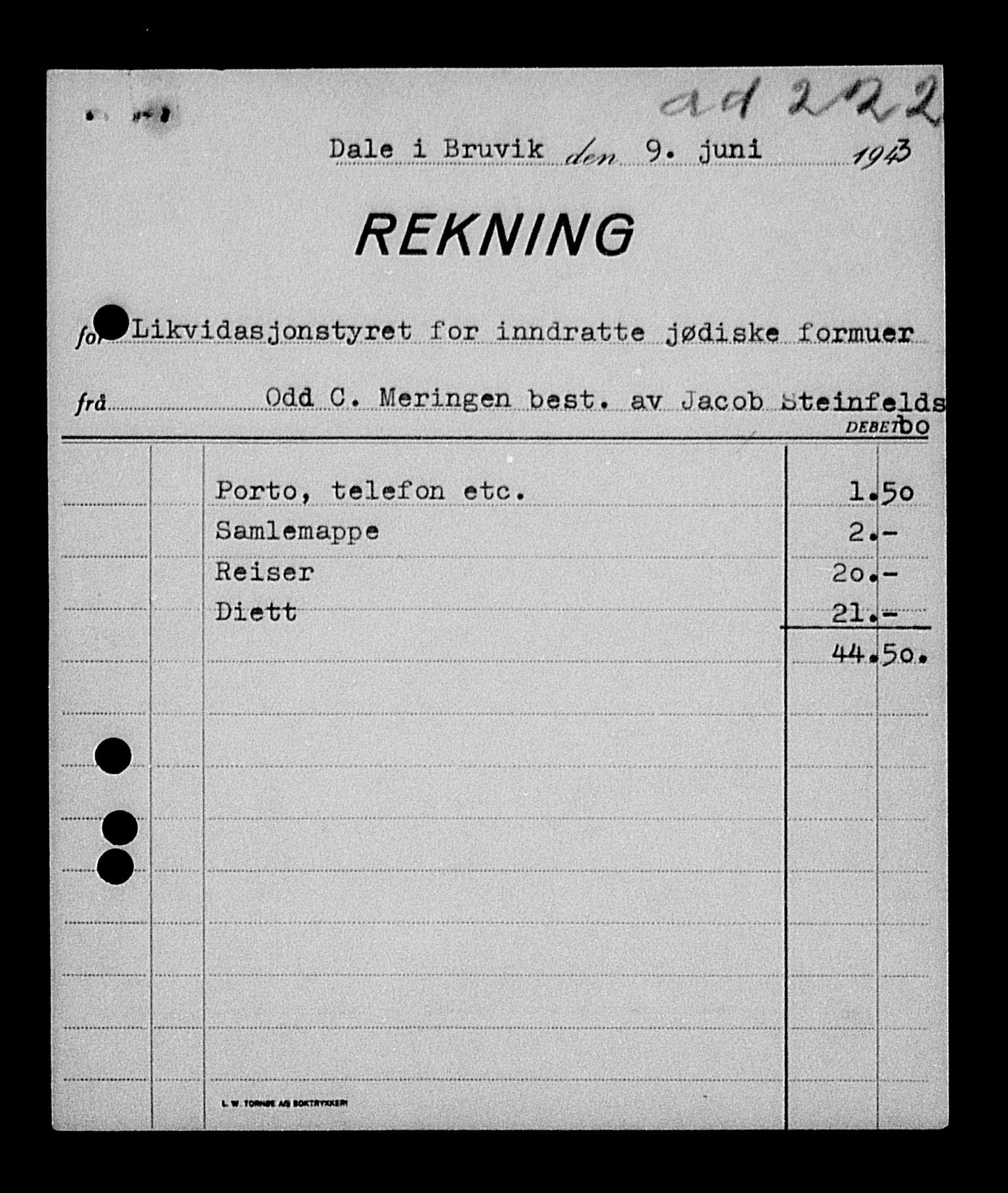 Justisdepartementet, Tilbakeføringskontoret for inndratte formuer, RA/S-1564/H/Hc/Hcd/L1007: --, 1945-1947, s. 344