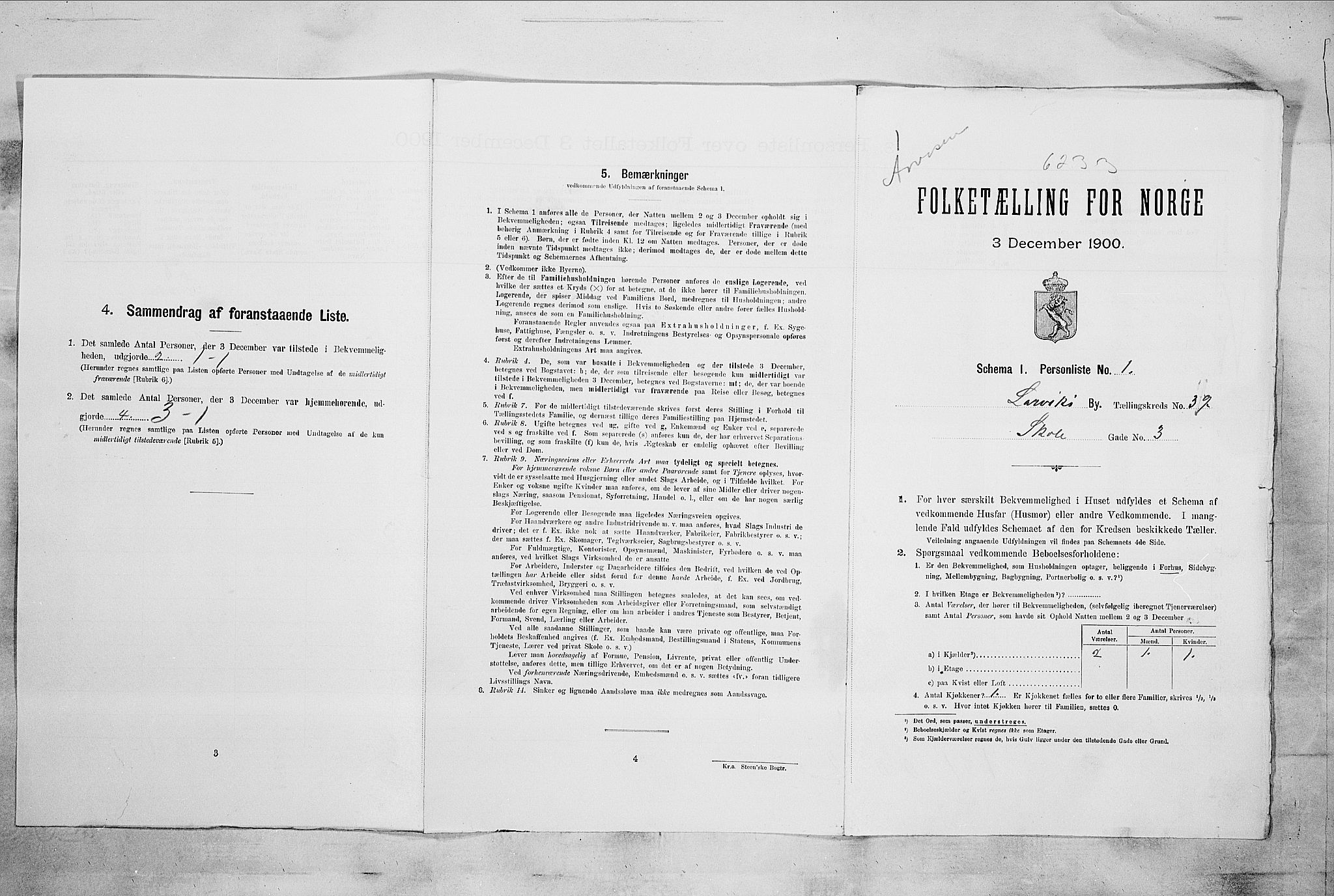 RA, Folketelling 1900 for 0707 Larvik kjøpstad, 1900, s. 5194