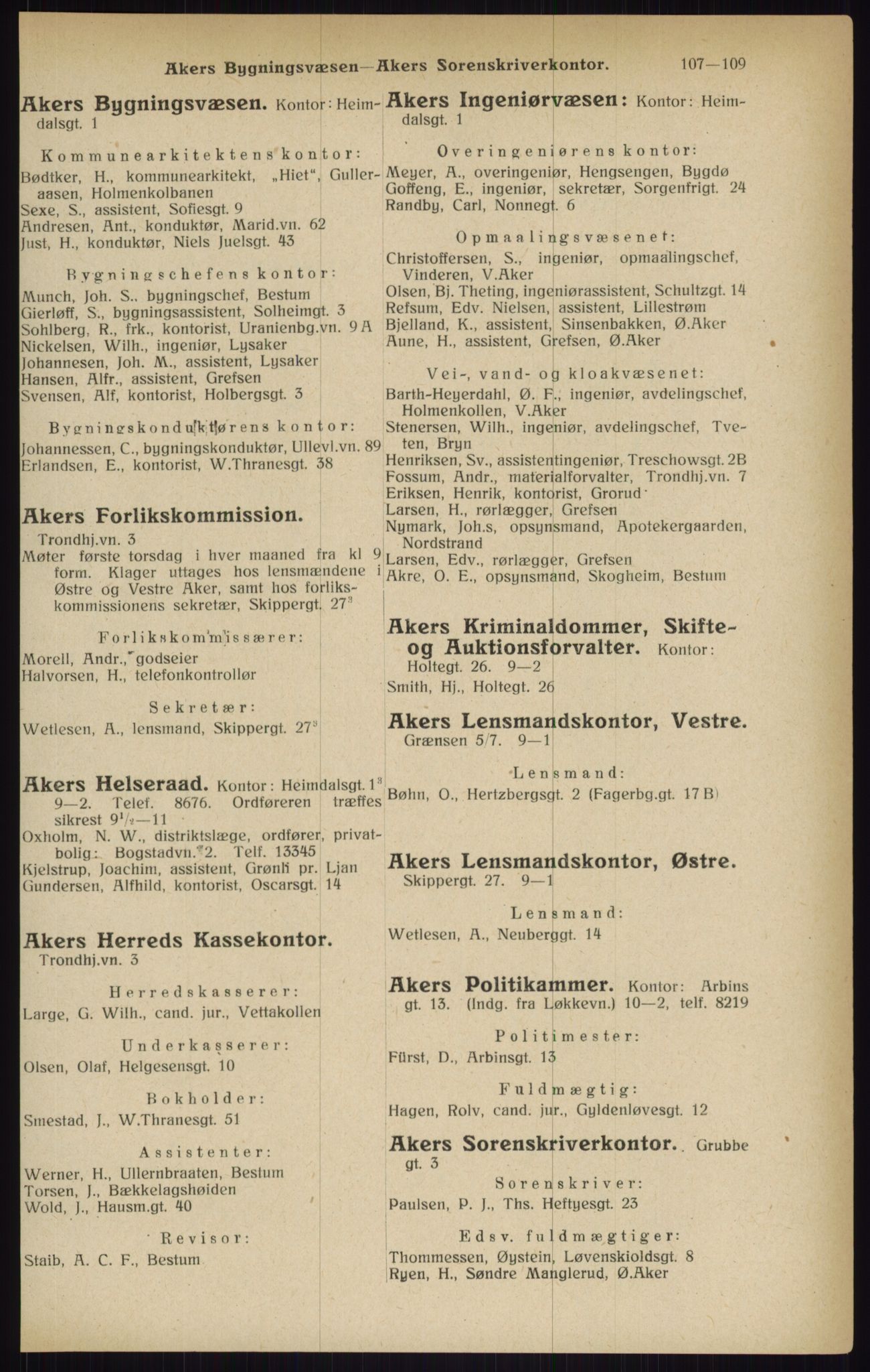 Kristiania/Oslo adressebok, PUBL/-, 1916, s. 107