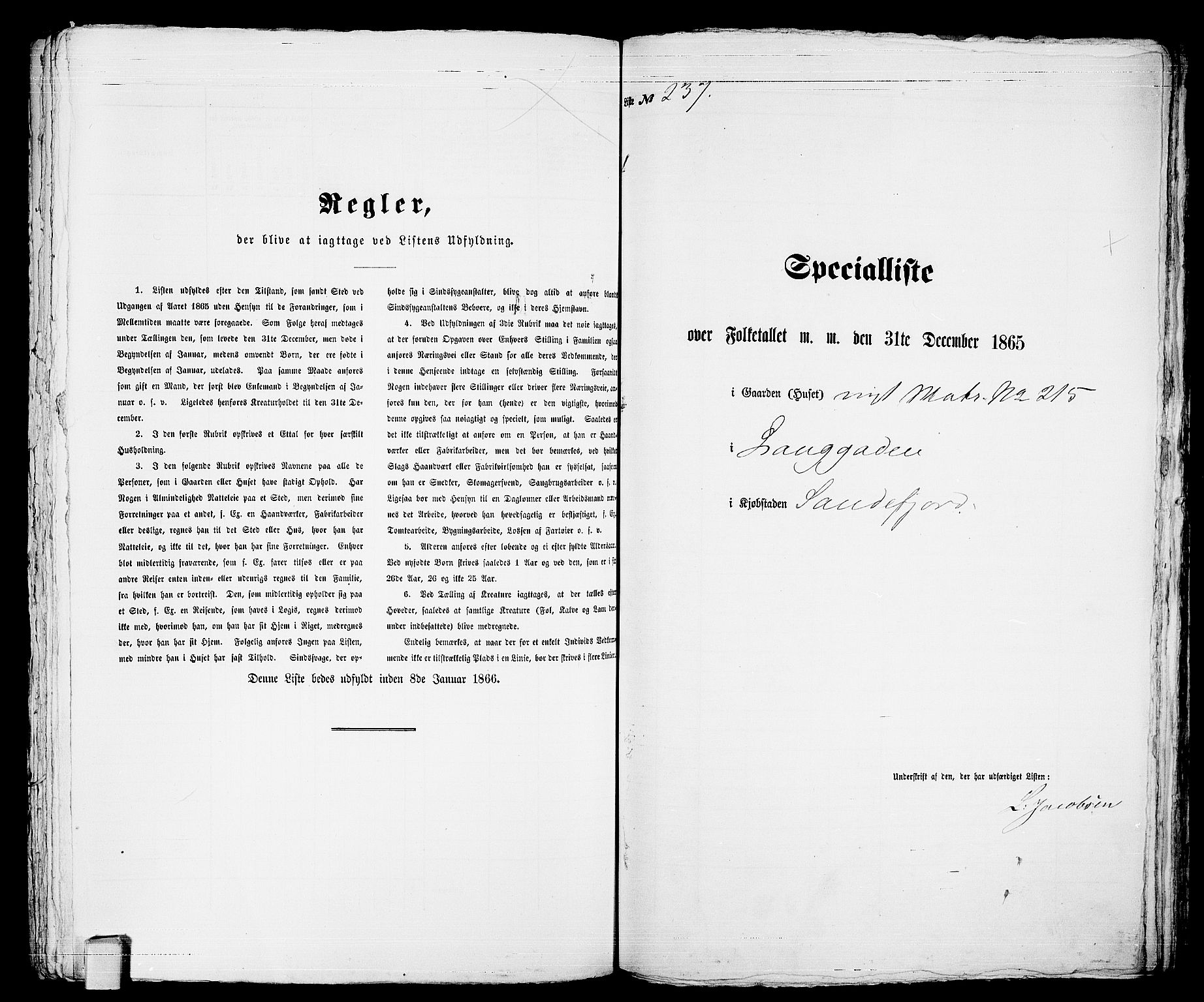 RA, Folketelling 1865 for 0706B Sandeherred prestegjeld, Sandefjord kjøpstad, 1865, s. 483