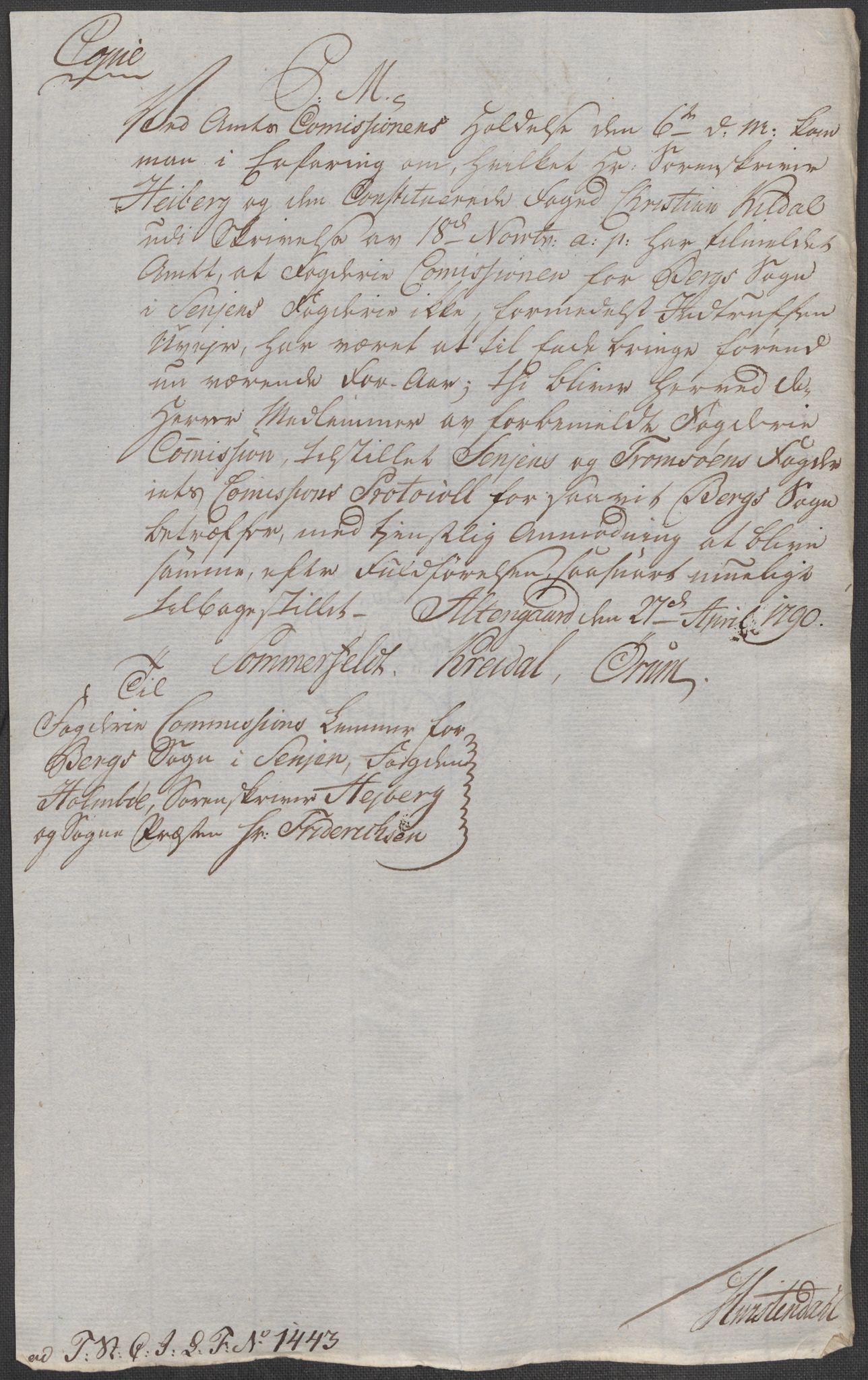 Rentekammeret inntil 1814, Reviderte regnskaper, Mindre regnskaper, AV/RA-EA-4068/Rf/Rfe/L0042:  Senja og Troms fogderi, 1789, s. 13