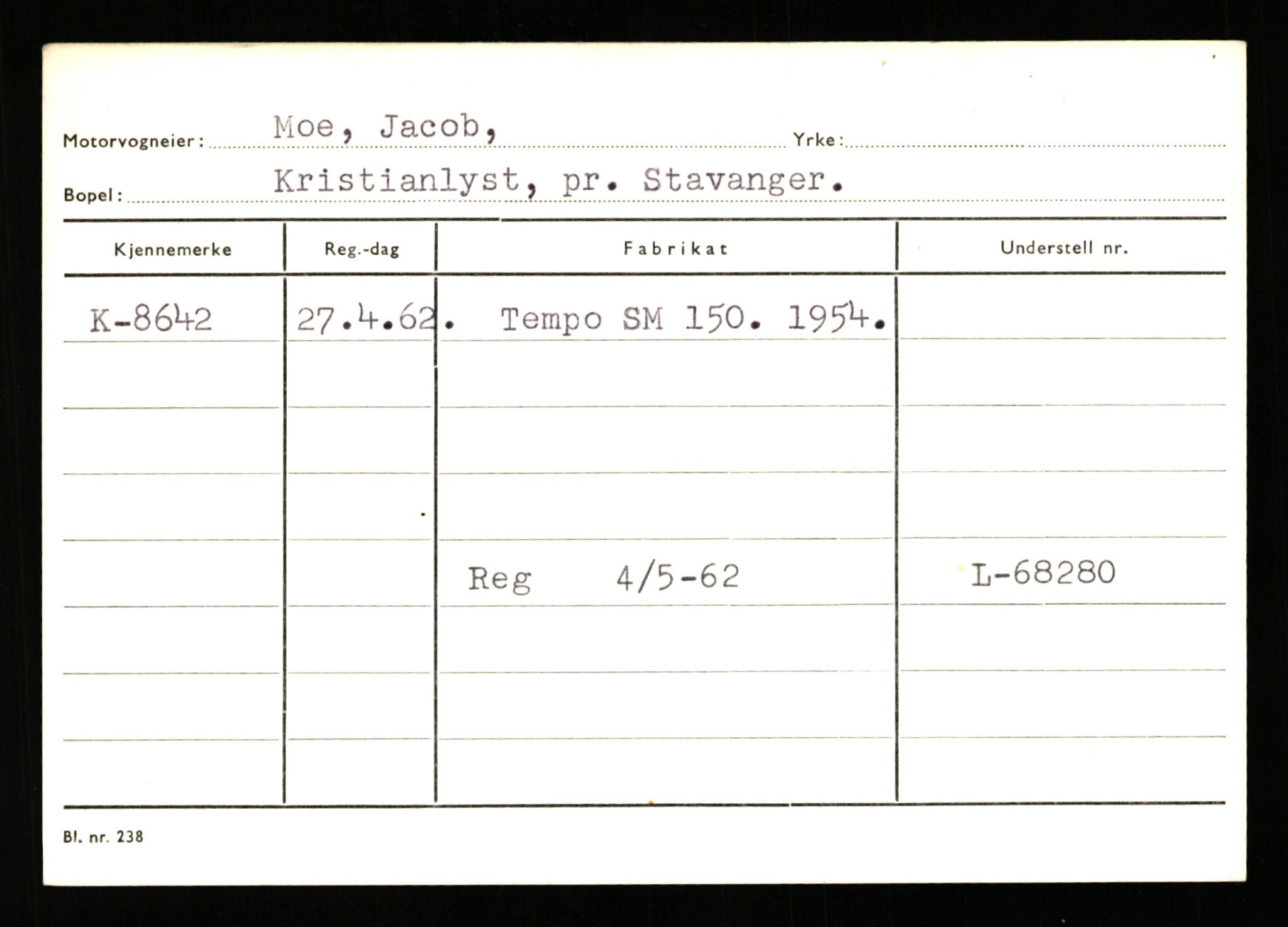 Stavanger trafikkstasjon, SAST/A-101942/0/G/L0002: Registreringsnummer: 5791 - 10405, 1930-1971, s. 1779