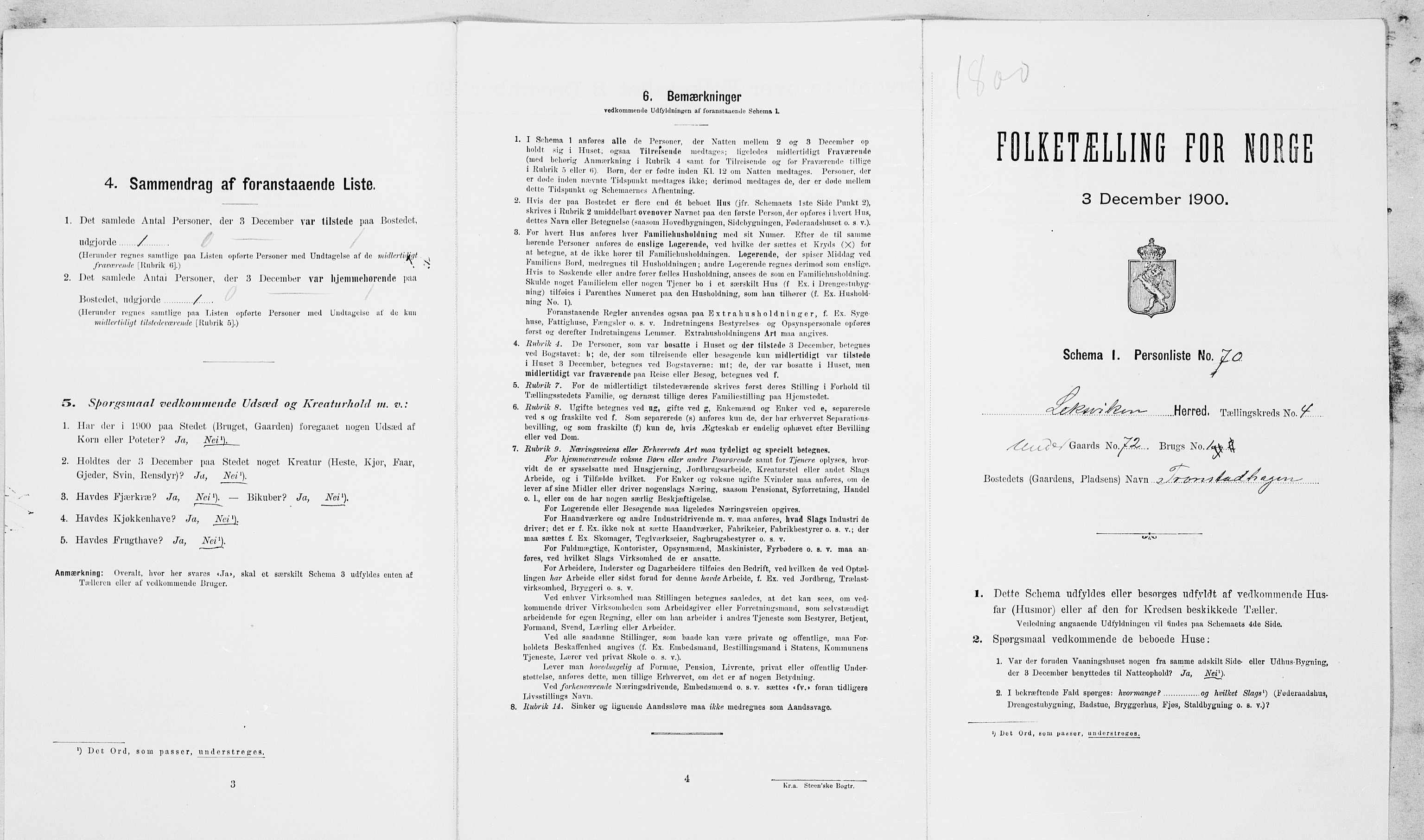 SAT, Folketelling 1900 for 1718 Leksvik herred, 1900, s. 600