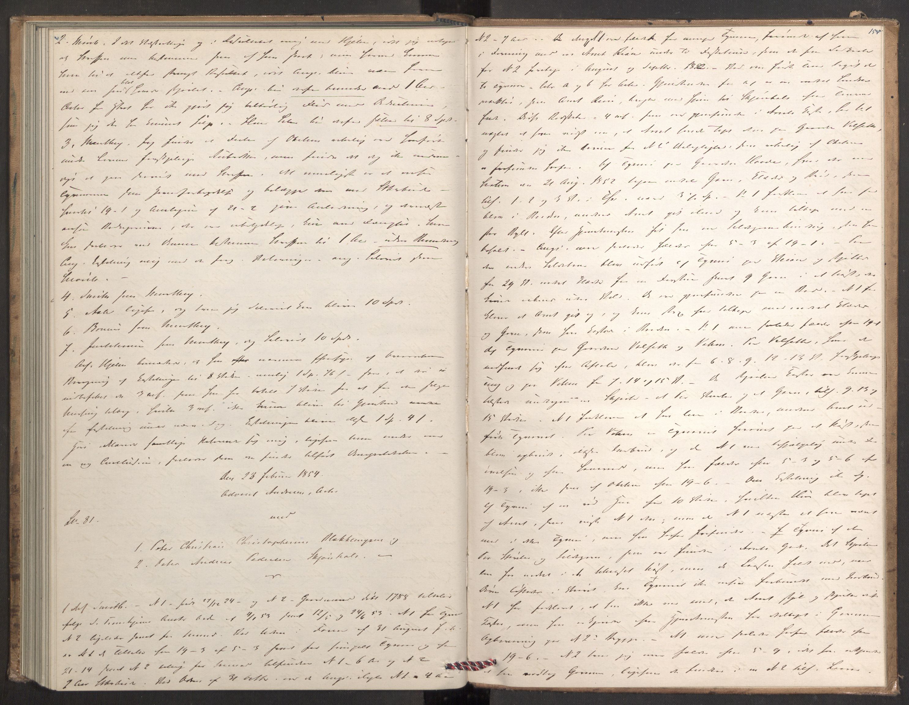 Høyesterett, AV/RA-S-1002/E/Eb/Ebb/L0046/0002: Voteringsprotokoller / Voteringsprotokoll, 1853-1854, s. 154b-155a