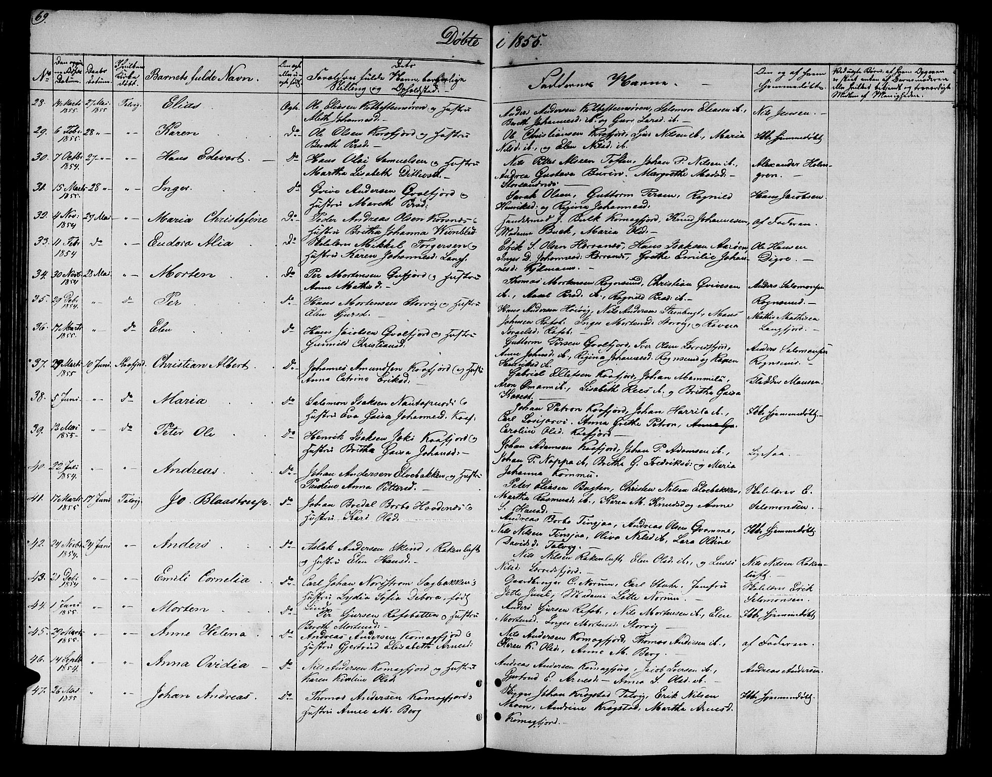 Talvik sokneprestkontor, AV/SATØ-S-1337/H/Hb/L0001klokker: Klokkerbok nr. 1, 1847-1863, s. 69