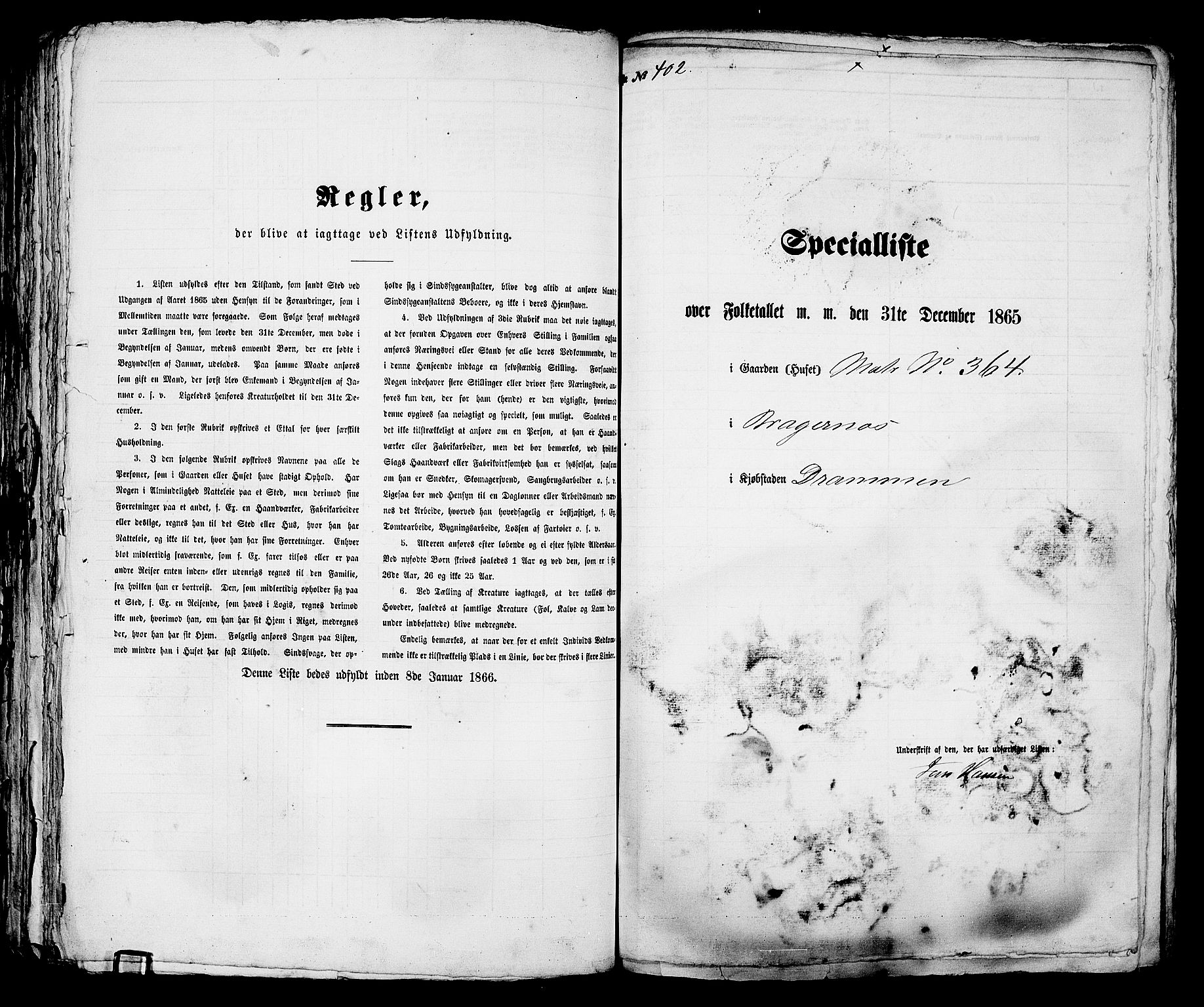 RA, Folketelling 1865 for 0602aB Bragernes prestegjeld i Drammen kjøpstad, 1865, s. 846