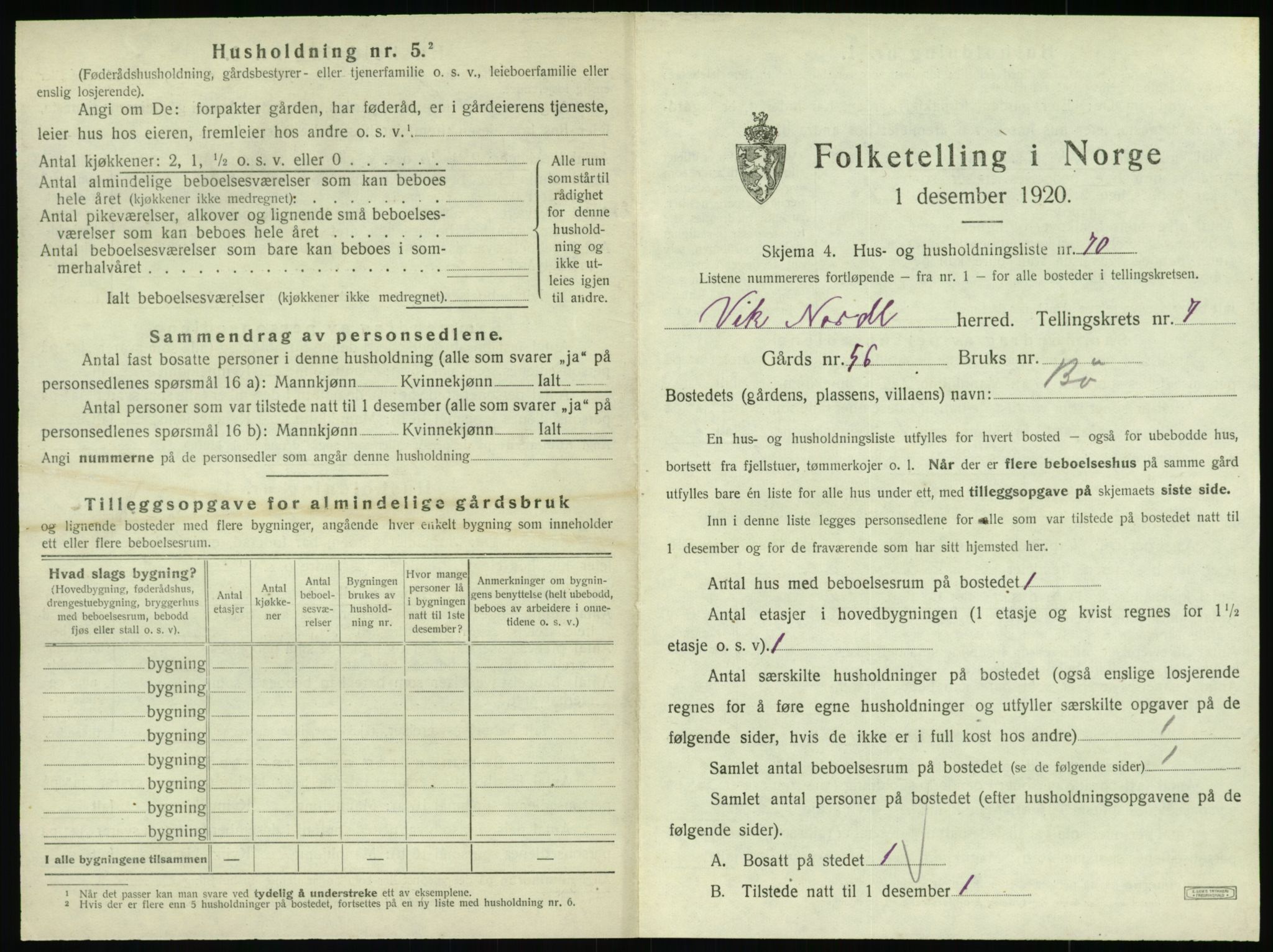 SAT, Folketelling 1920 for 1812 Vik herred, 1920, s. 761