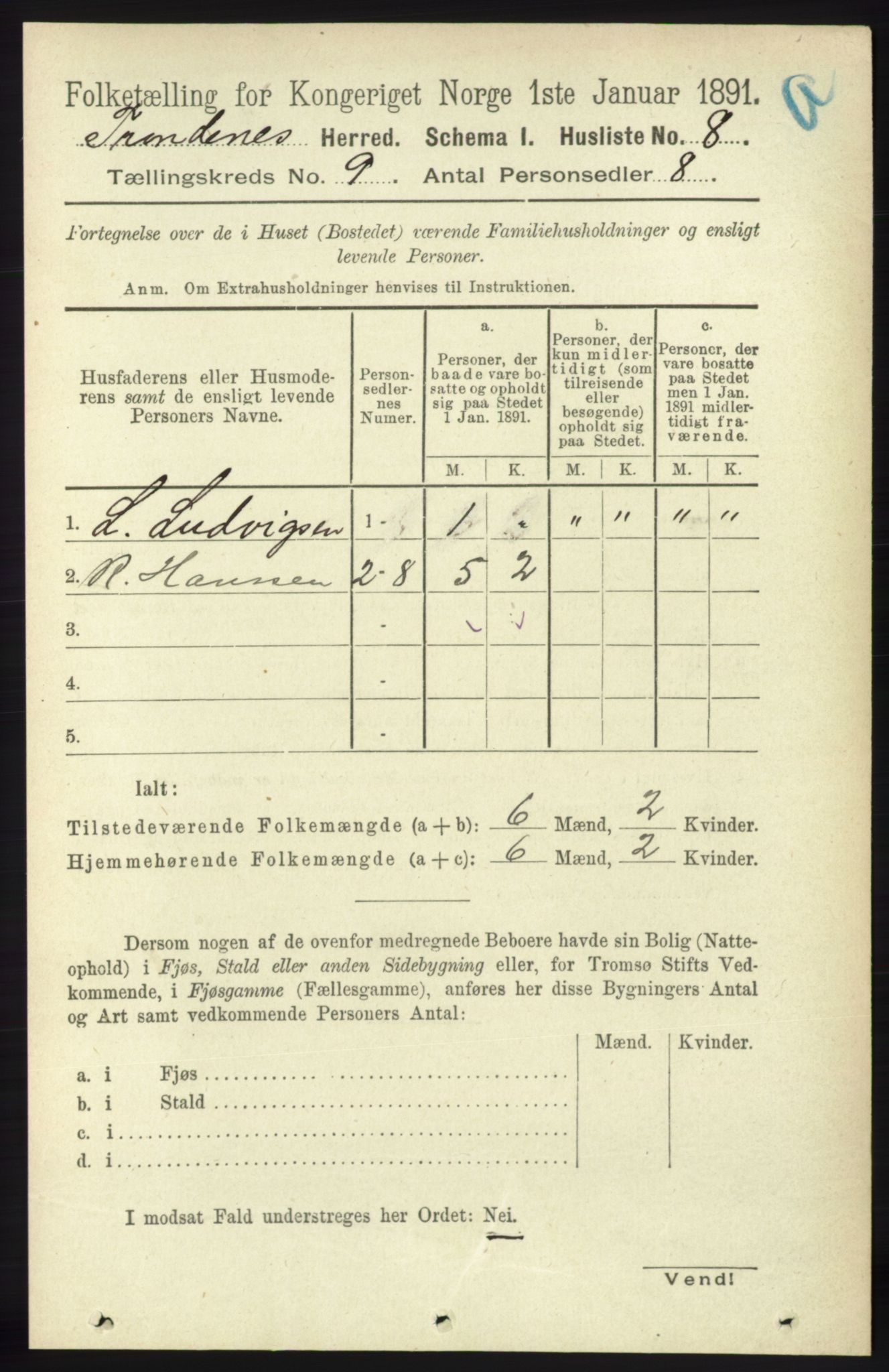 RA, Folketelling 1891 for 1914 Trondenes herred, 1891, s. 6270