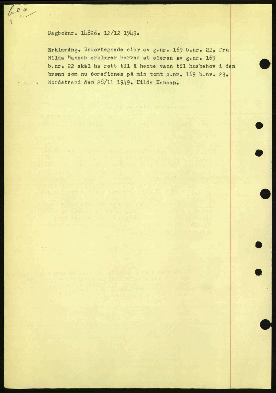 Oslo byskriverembete, AV/SAO-A-10227/G/Gb/Gbd/Gbda/L0017: Pantebok nr. A215, 1949-1950, Dagboknr: 14826/1949