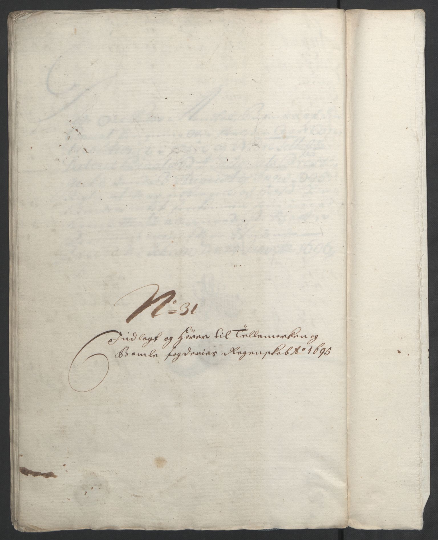 Rentekammeret inntil 1814, Reviderte regnskaper, Fogderegnskap, AV/RA-EA-4092/R36/L2093: Fogderegnskap Øvre og Nedre Telemark og Bamble, 1695, s. 522