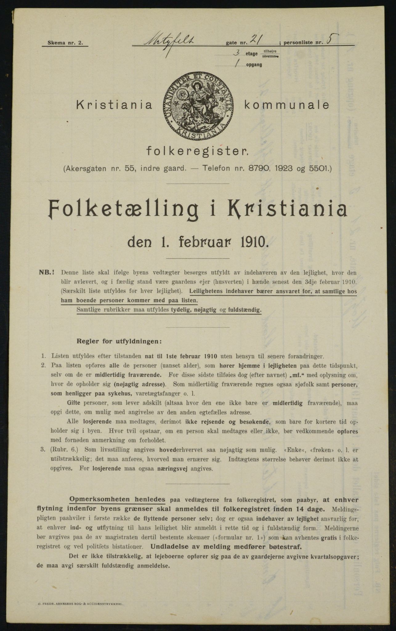 OBA, Kommunal folketelling 1.2.1910 for Kristiania, 1910, s. 64154