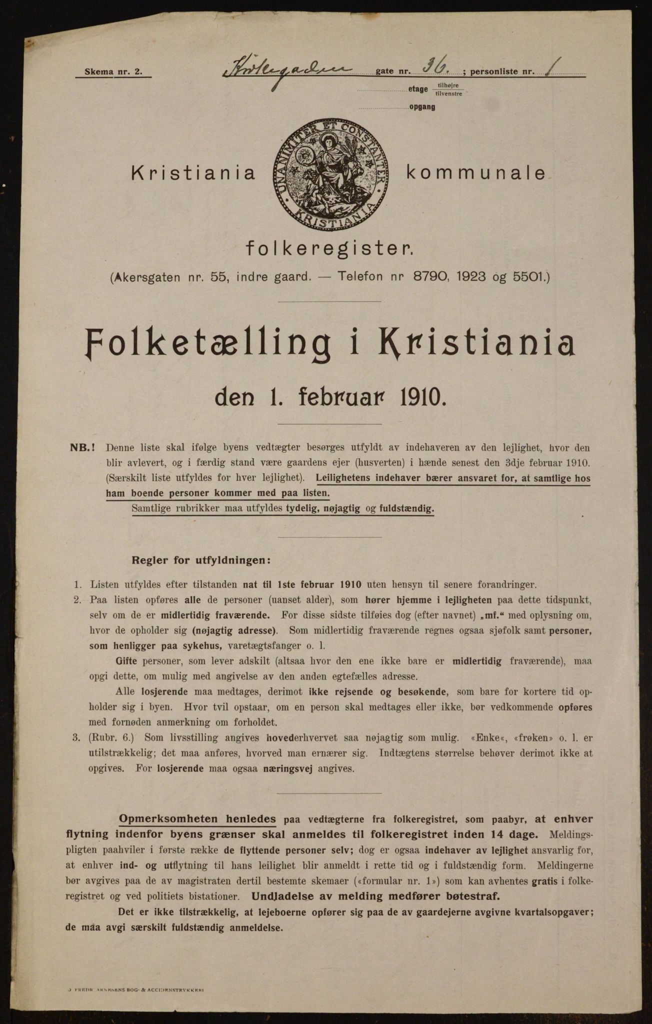 OBA, Kommunal folketelling 1.2.1910 for Kristiania, 1910, s. 48463