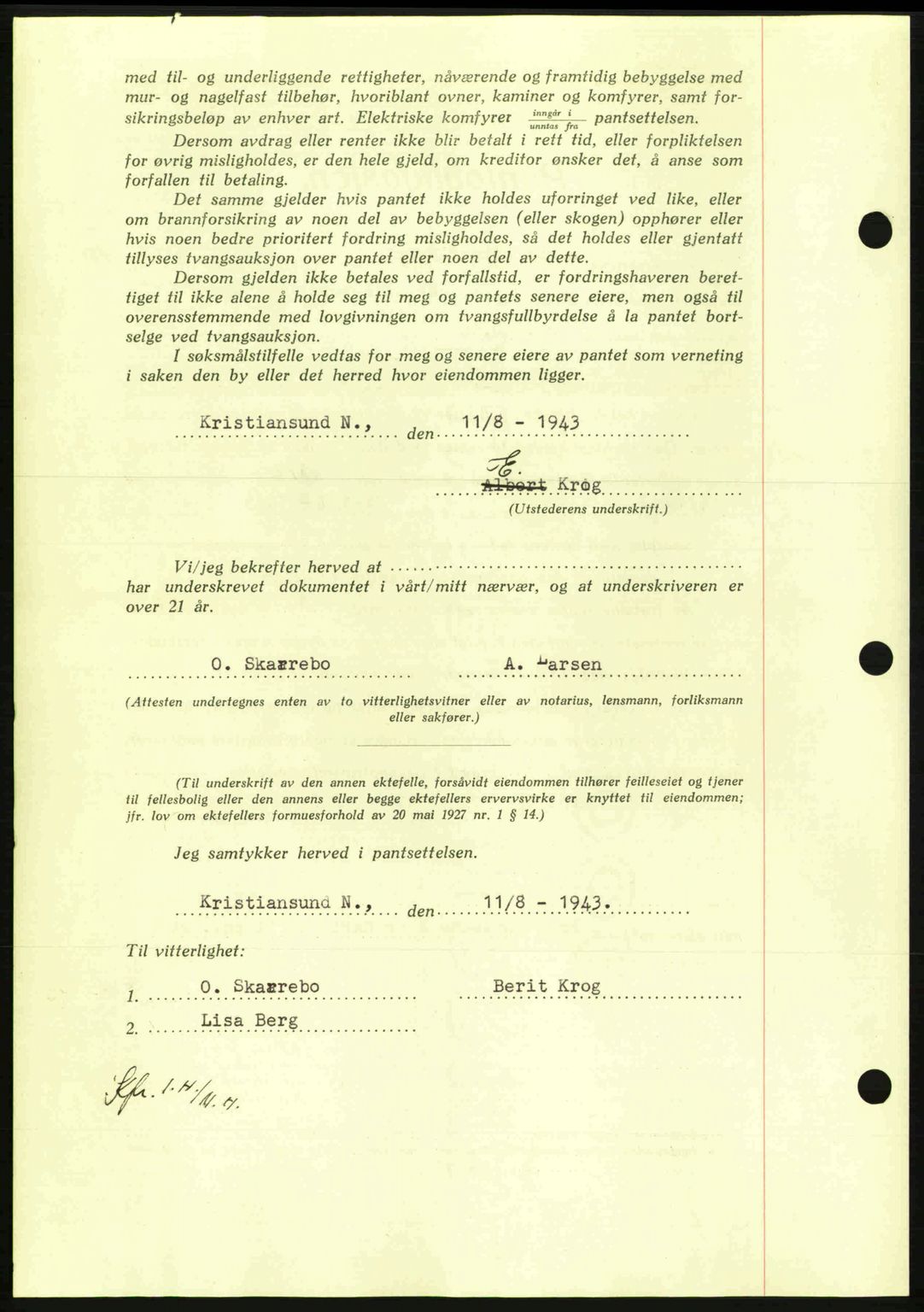 Nordmøre sorenskriveri, AV/SAT-A-4132/1/2/2Ca: Pantebok nr. B91, 1943-1944, Dagboknr: 1923/1943