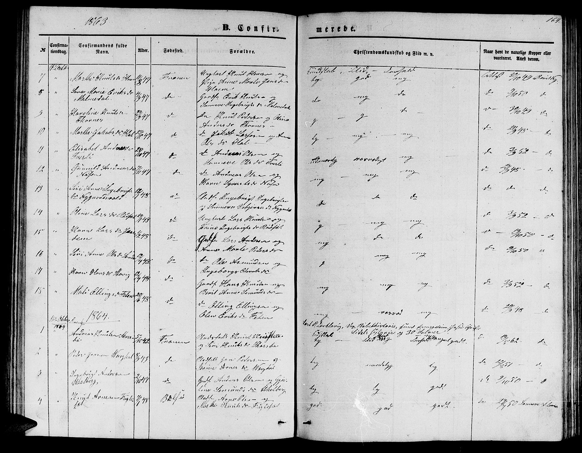 Ministerialprotokoller, klokkerbøker og fødselsregistre - Møre og Romsdal, SAT/A-1454/565/L0753: Klokkerbok nr. 565C02, 1845-1870, s. 164