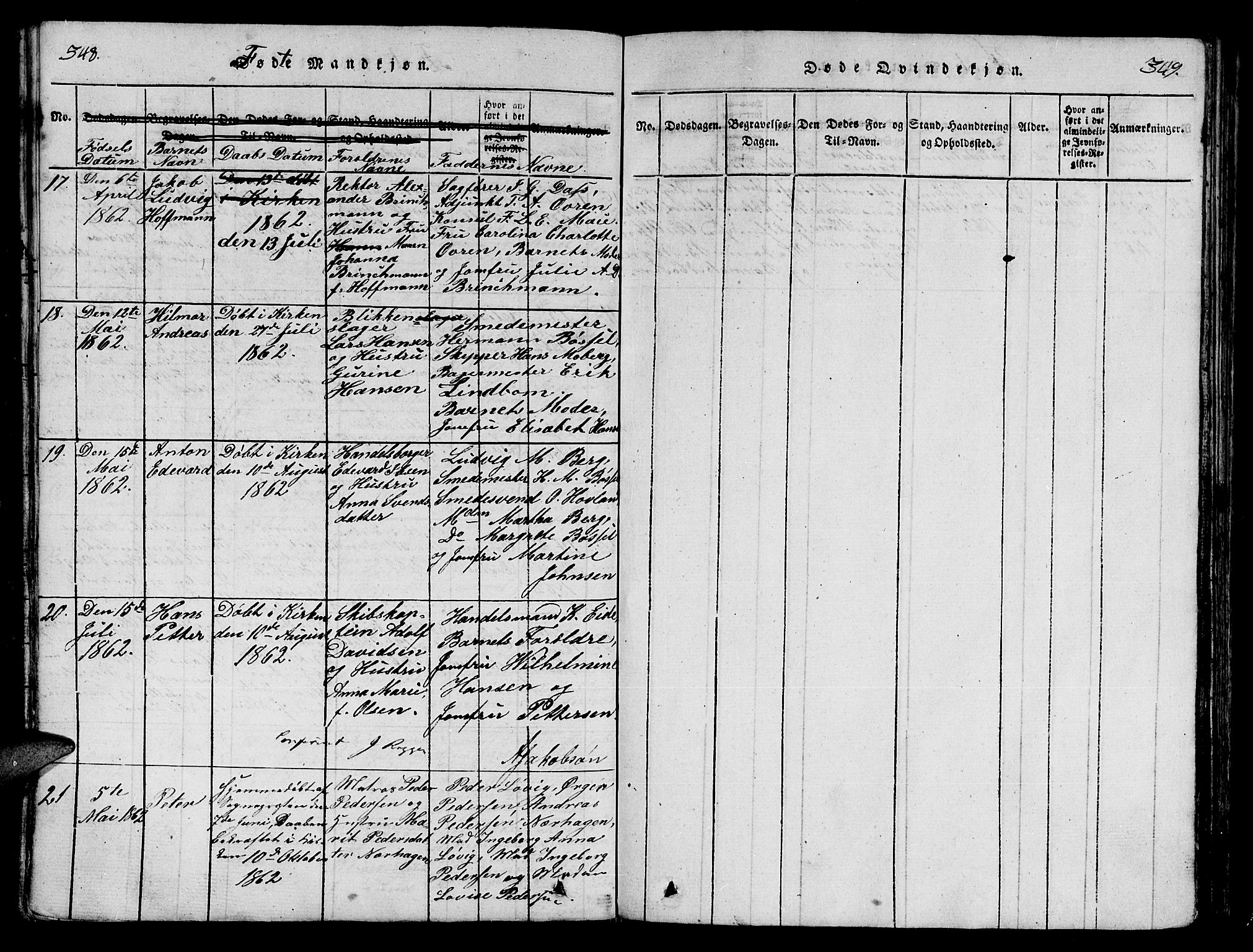 Ministerialprotokoller, klokkerbøker og fødselsregistre - Møre og Romsdal, AV/SAT-A-1454/558/L0700: Klokkerbok nr. 558C01, 1818-1868, s. 348-349