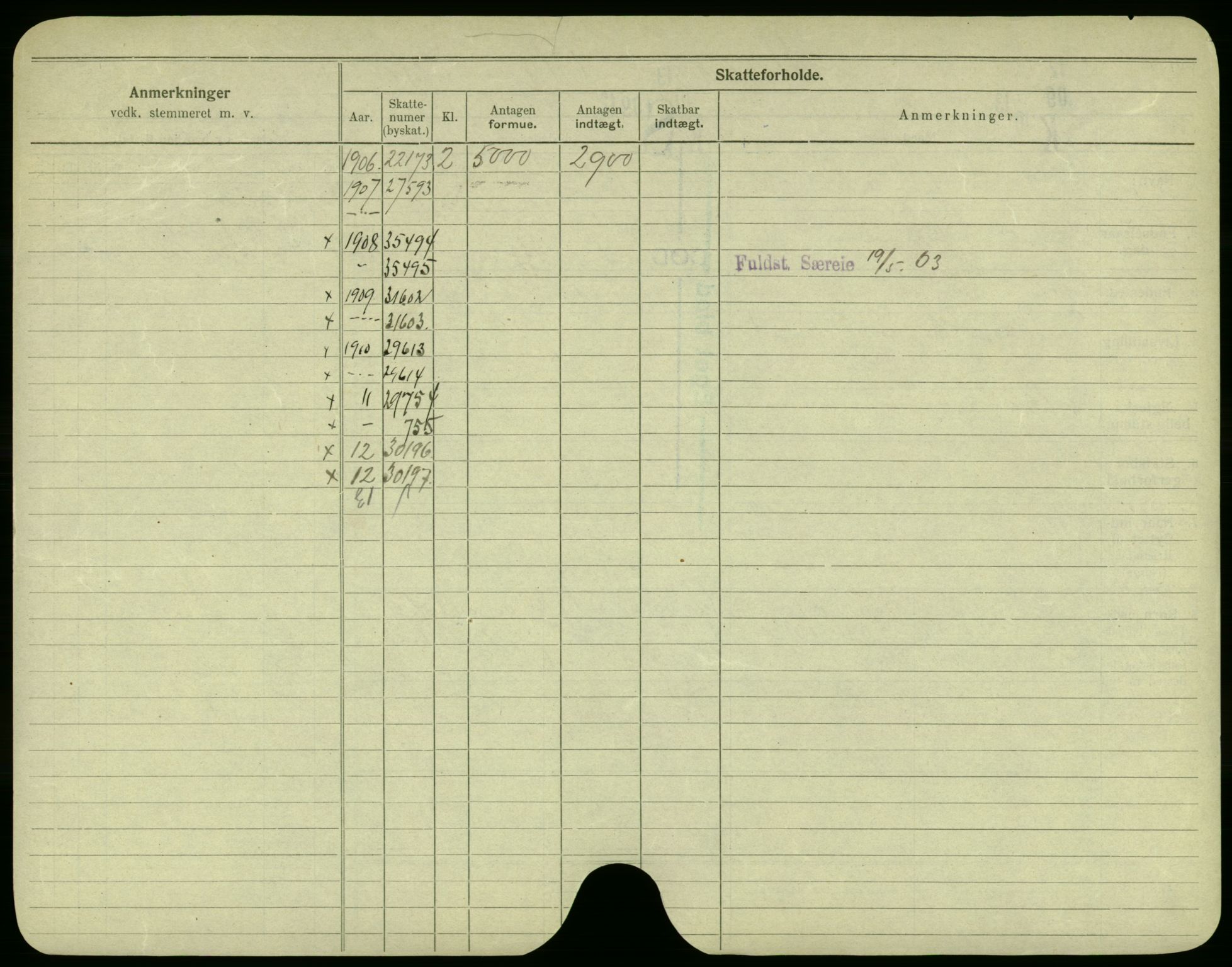Oslo folkeregister, Registerkort, AV/SAO-A-11715/F/Fa/Fac/L0005: Menn, 1906-1914, s. 9b