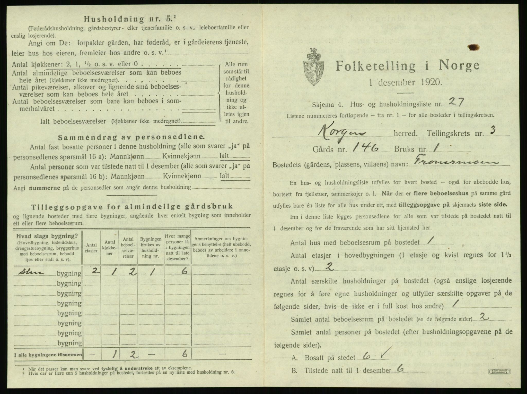 SAT, Folketelling 1920 for 1830 Korgen herred, 1920, s. 234