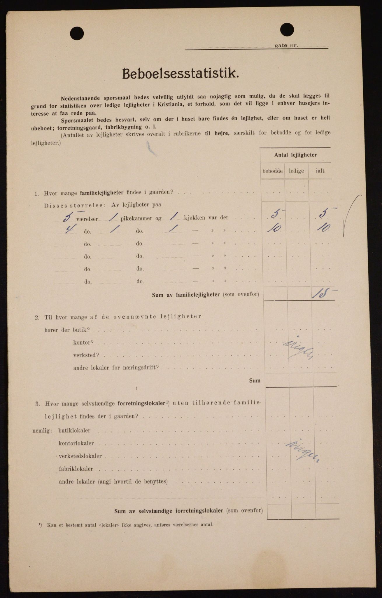 OBA, Kommunal folketelling 1.2.1909 for Kristiania kjøpstad, 1909, s. 10582