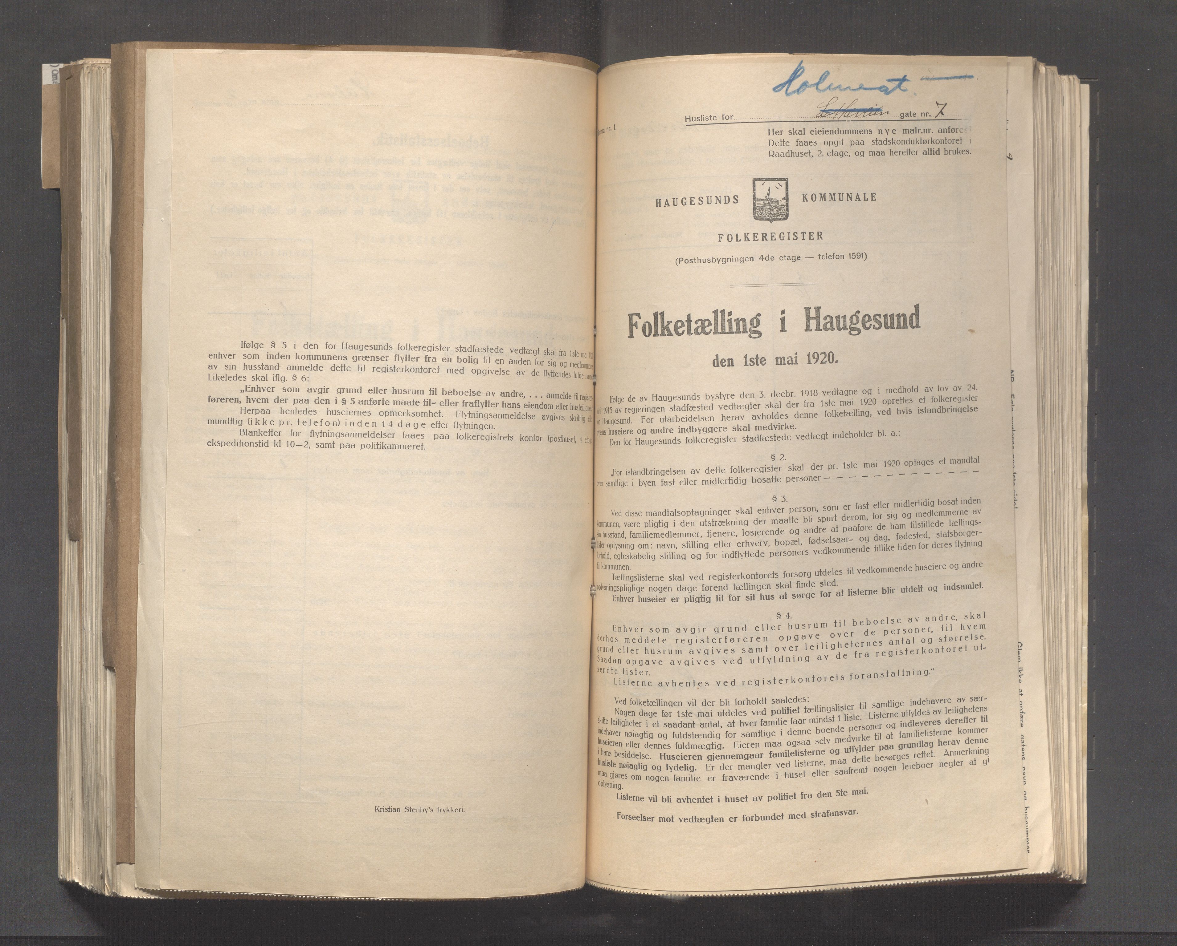 IKAR, Kommunal folketelling 1.5.1920 for Haugesund, 1920, s. 5849