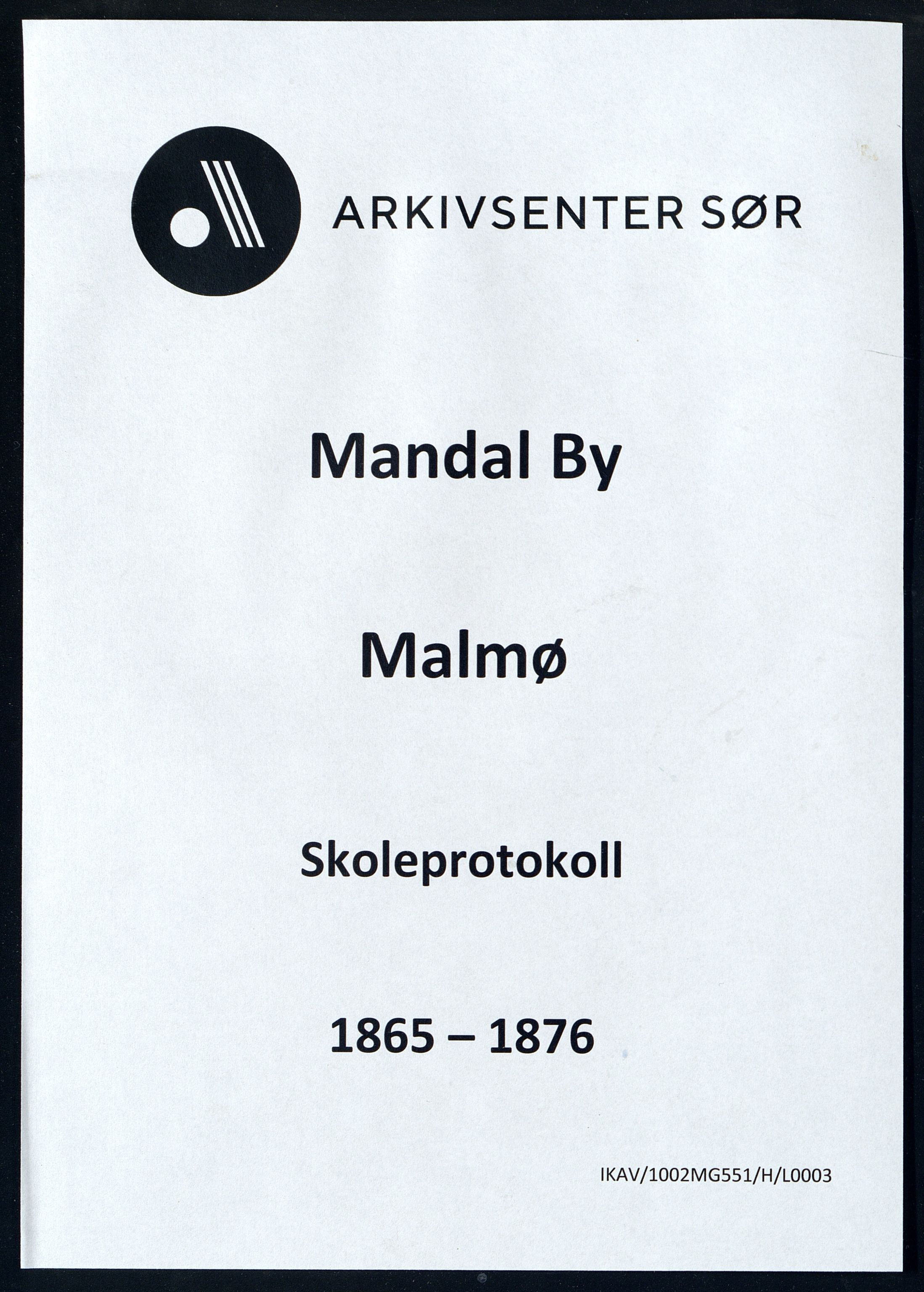 Mandal By - Mandal Allmueskole/Folkeskole/Skole, IKAV/1002MG551/H/L0003: Skoleprotokoll, 1865-1876
