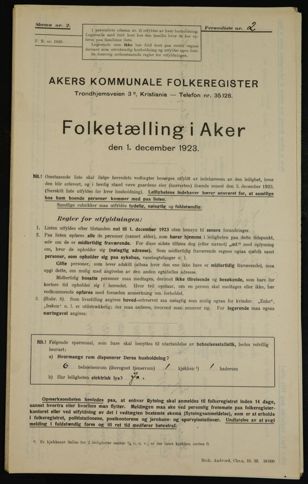 , Kommunal folketelling 1.12.1923 for Aker, 1923, s. 37047