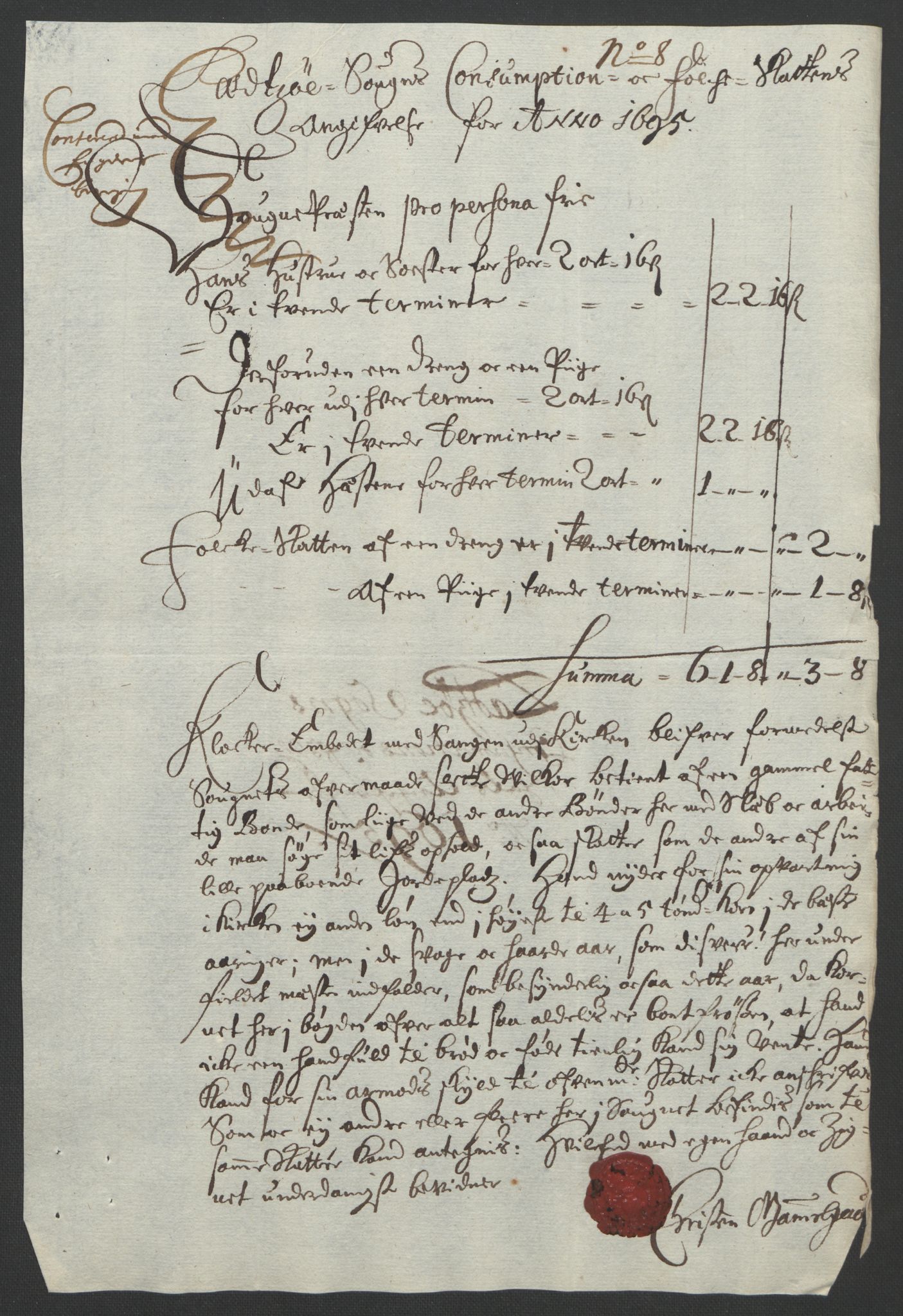 Rentekammeret inntil 1814, Reviderte regnskaper, Fogderegnskap, AV/RA-EA-4092/R17/L1169: Fogderegnskap Gudbrandsdal, 1695, s. 154