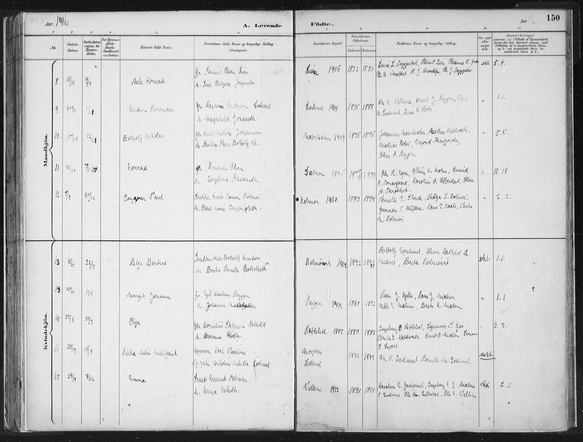 Hornindal sokneprestembete, AV/SAB-A-82401/H/Haa/Haaa/L0003/0001: Ministerialbok nr. A 3A, 1887-1917, s. 150