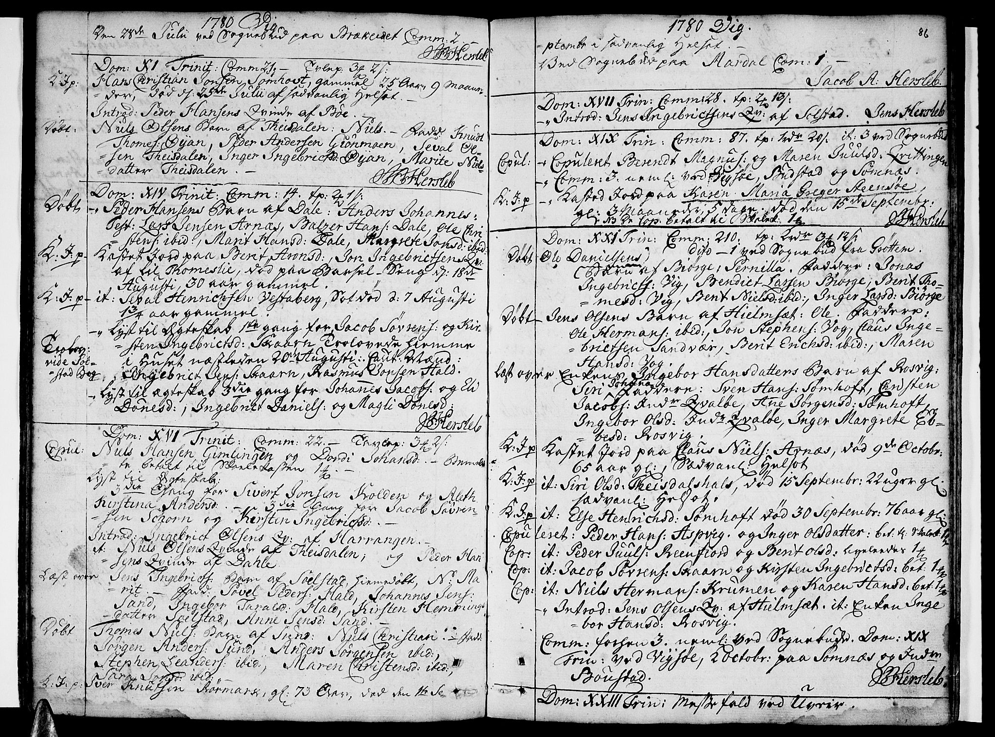 Ministerialprotokoller, klokkerbøker og fødselsregistre - Nordland, AV/SAT-A-1459/812/L0173: Ministerialbok nr. 812A02, 1752-1800, s. 86