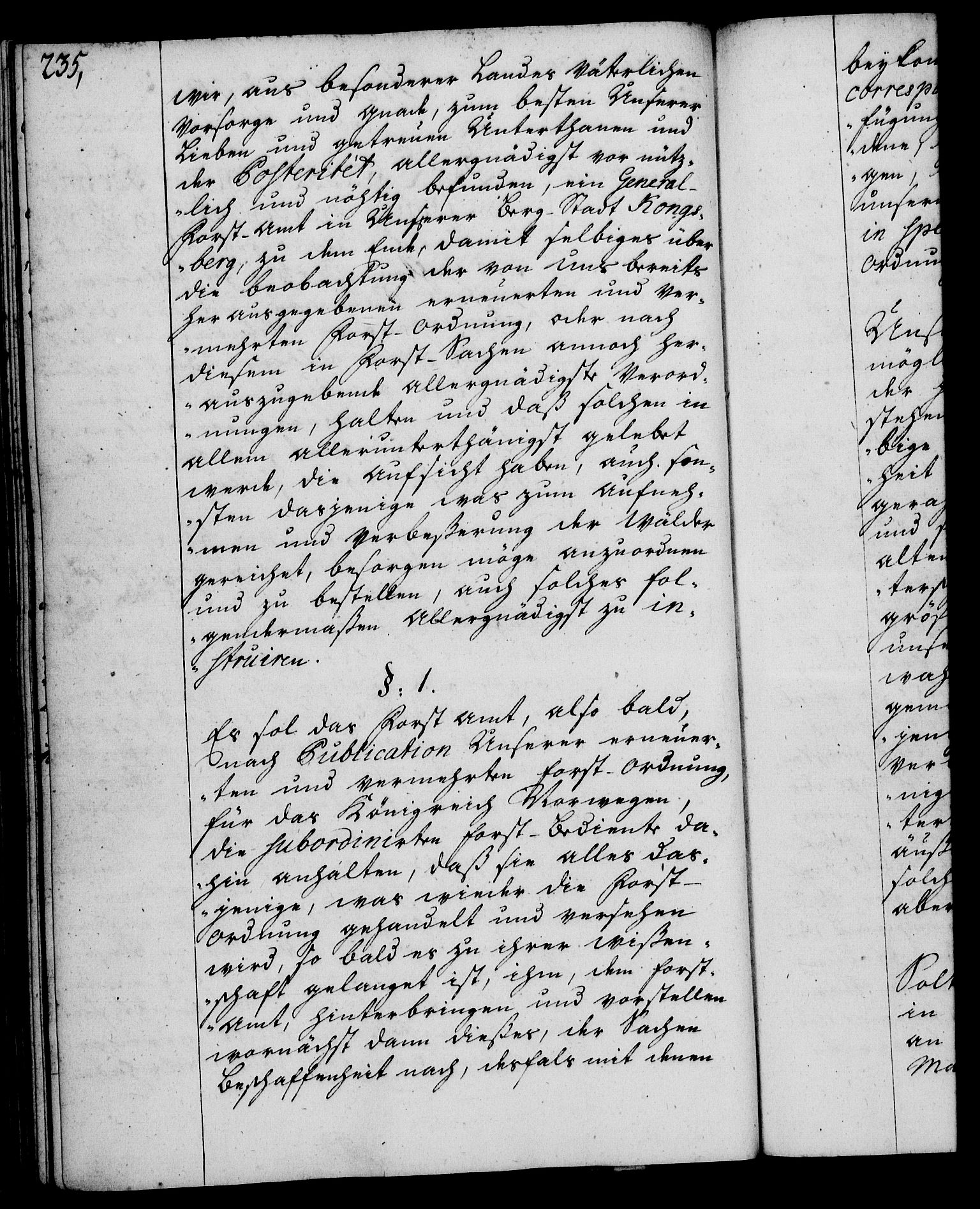 Rentekammeret, Kammerkanselliet, AV/RA-EA-3111/G/Gg/Ggi/L0002: Norsk instruksjonsprotokoll med register (merket RK 53.35), 1729-1751, s. 235