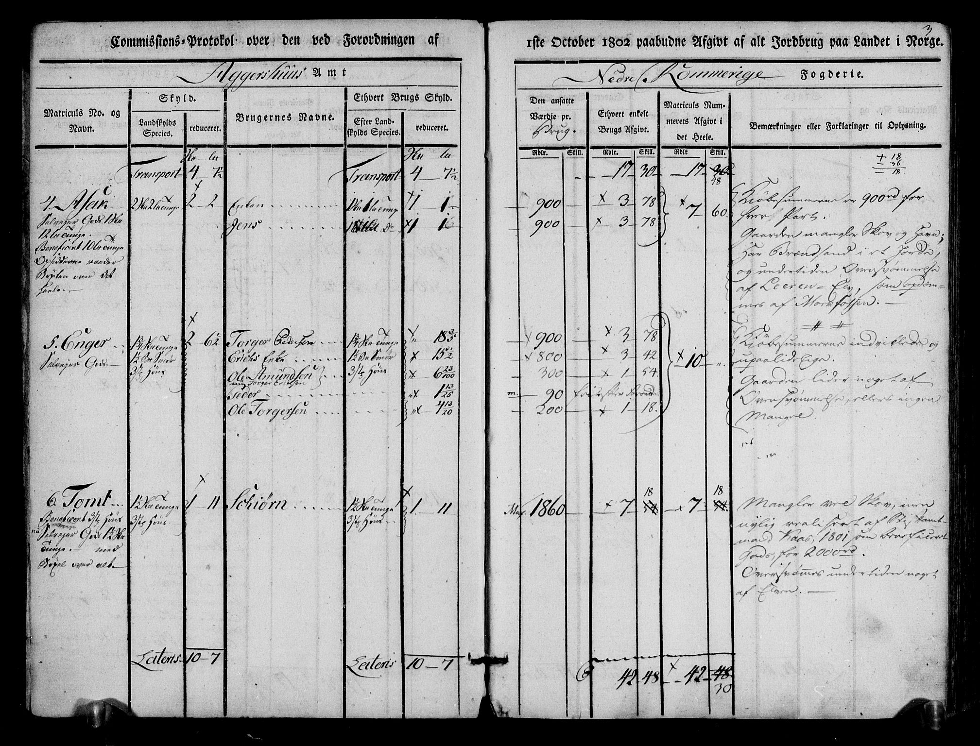 Rentekammeret inntil 1814, Realistisk ordnet avdeling, AV/RA-EA-4070/N/Ne/Nea/L0017: Nedre Romerike fogderi. Kommisjonsprotokoll, 1803, s. 4