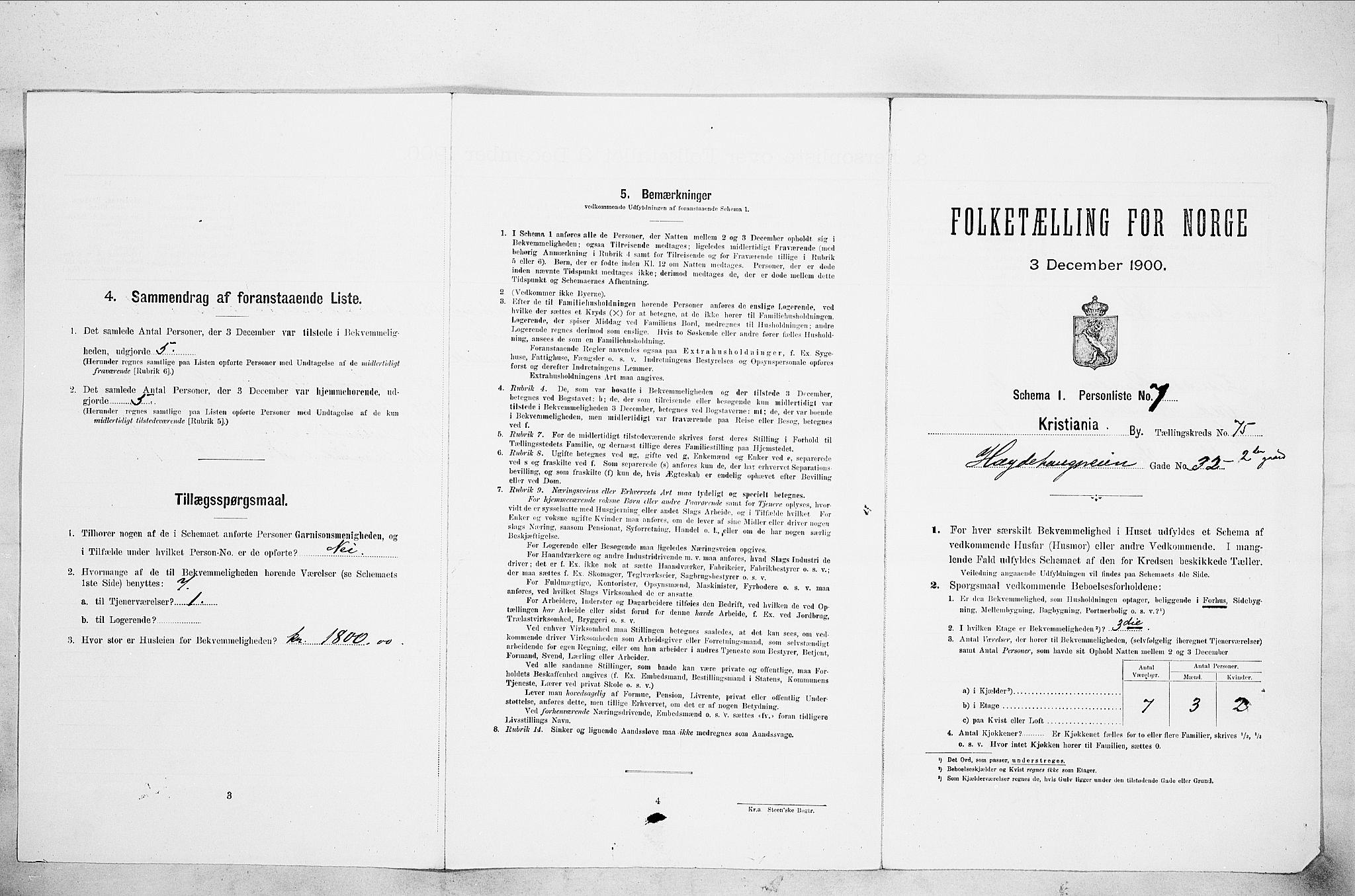 SAO, Folketelling 1900 for 0301 Kristiania kjøpstad, 1900, s. 40309