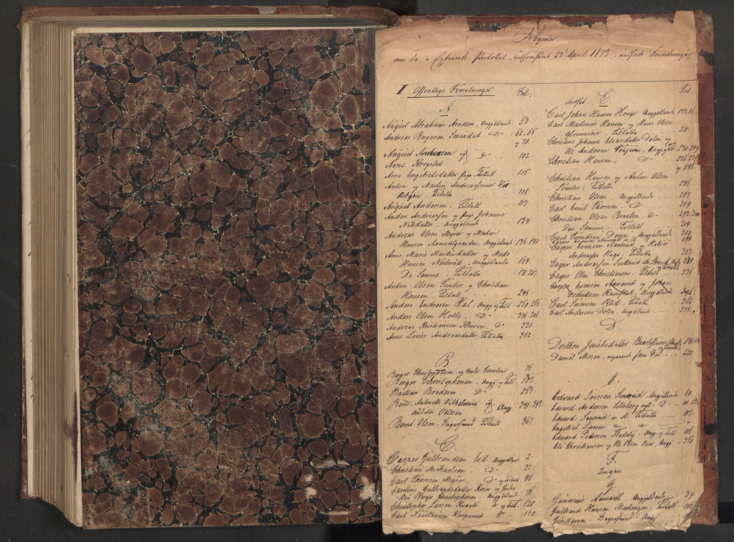 Nedre Romerike sorenskriveri, SAO/A-10469/F/Fc/L0030: Ekstrarettsprotokoll, 1873-1877
