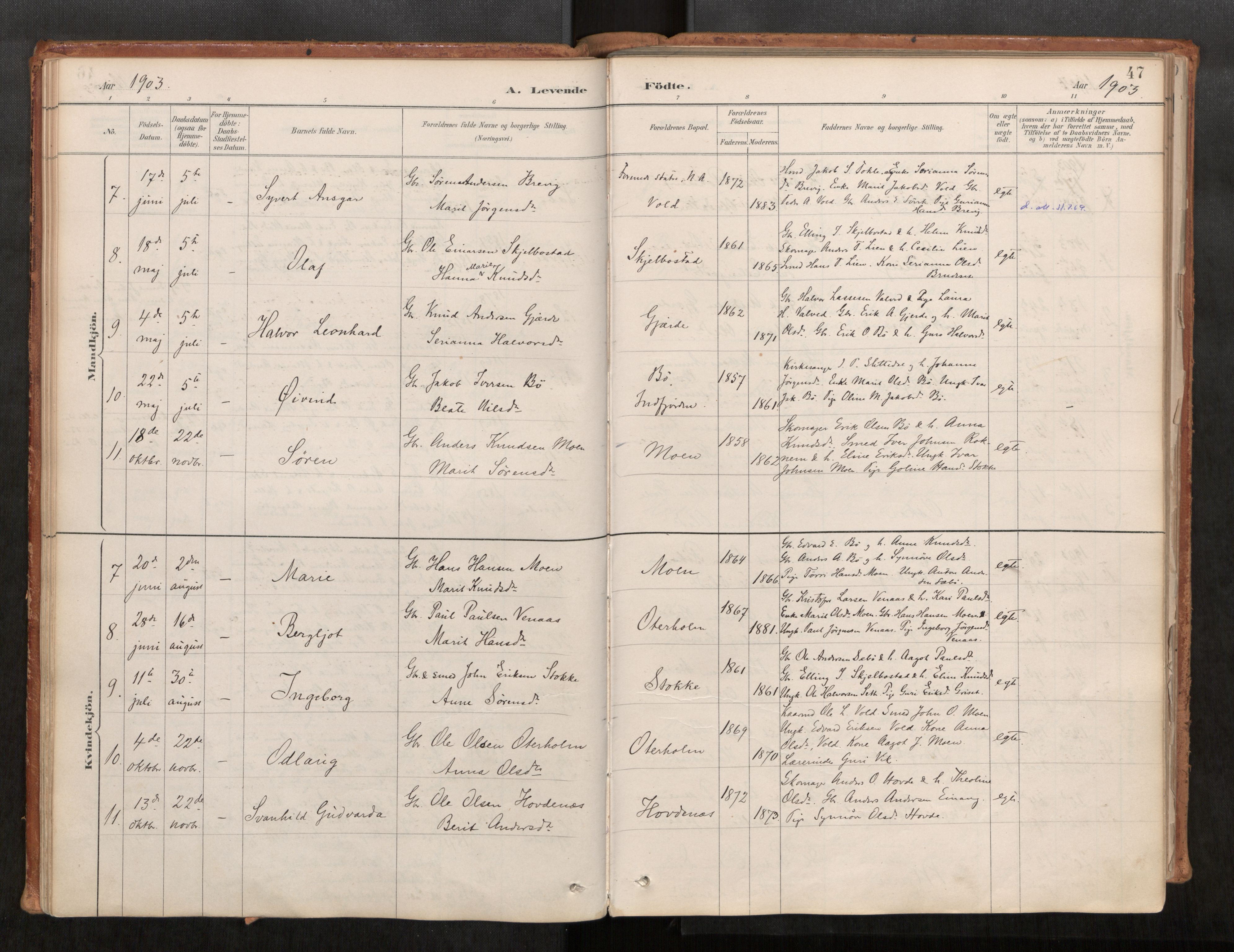 Ministerialprotokoller, klokkerbøker og fødselsregistre - Møre og Romsdal, SAT/A-1454/543/L0568: Ministerialbok nr. 543A03, 1885-1915, s. 47