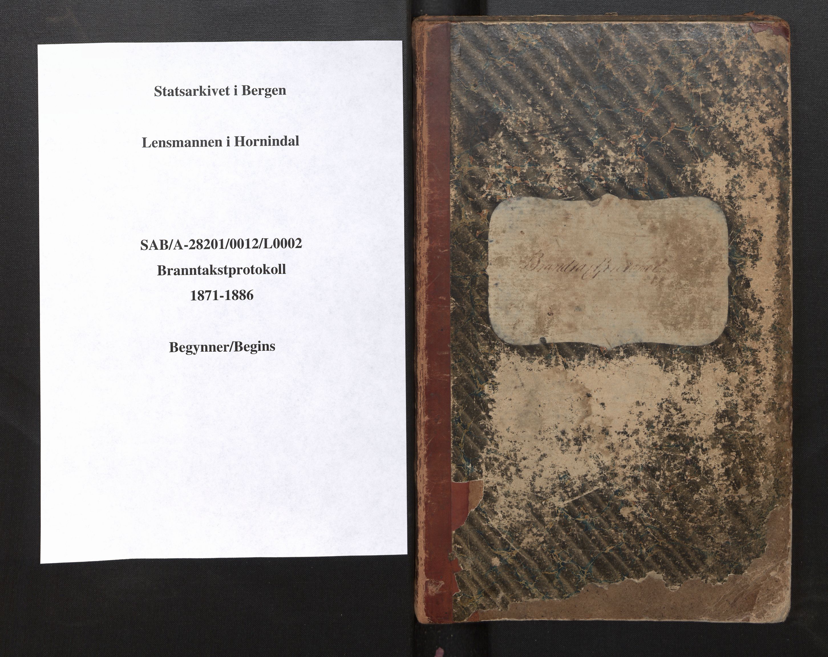 Lensmannen i Hornindal, SAB/A-28201/0012/L0002: Branntakstprotokoll, 1871-1886