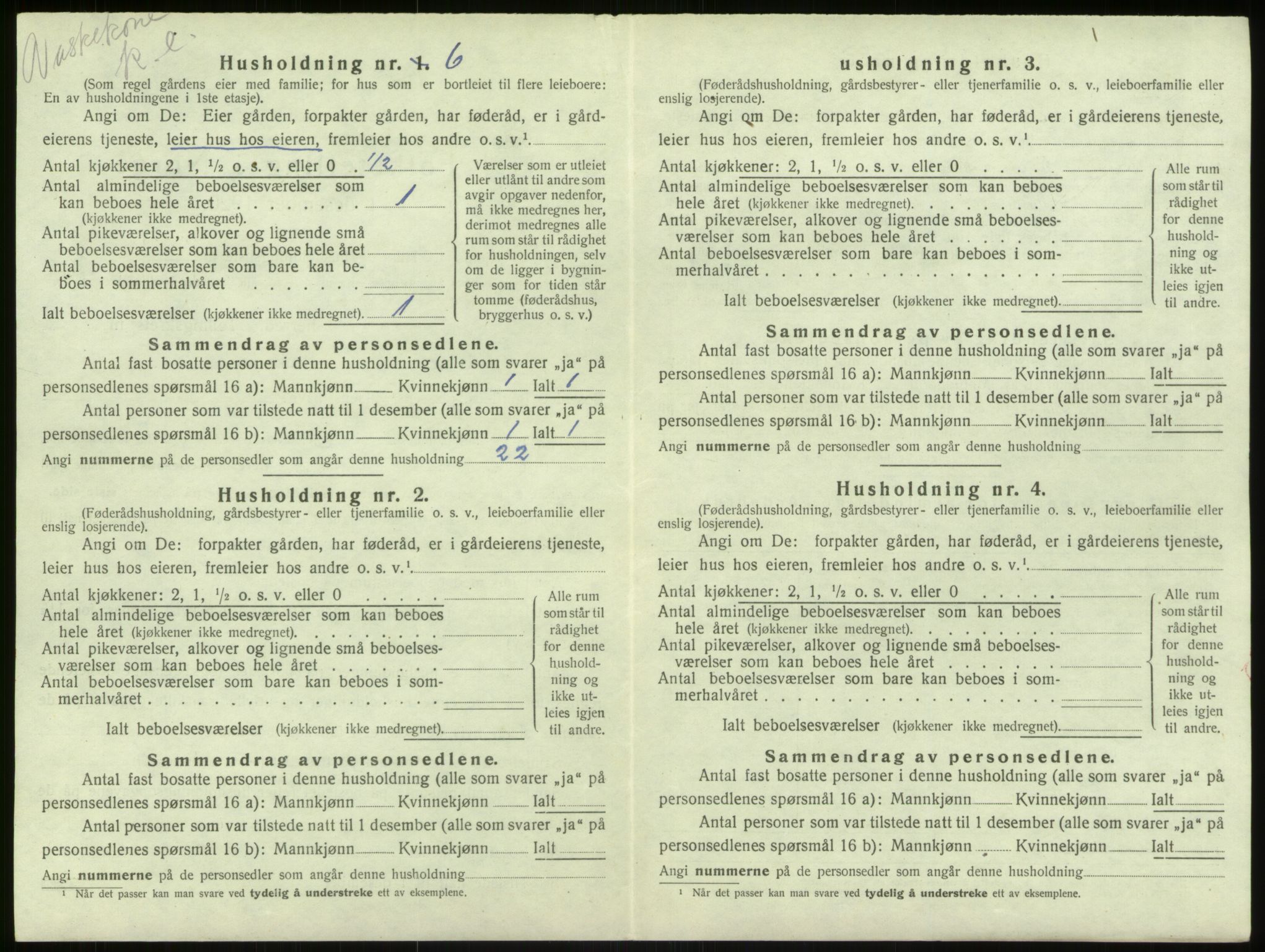 SAB, Folketelling 1920 for 1250 Haus herred, 1920, s. 1538