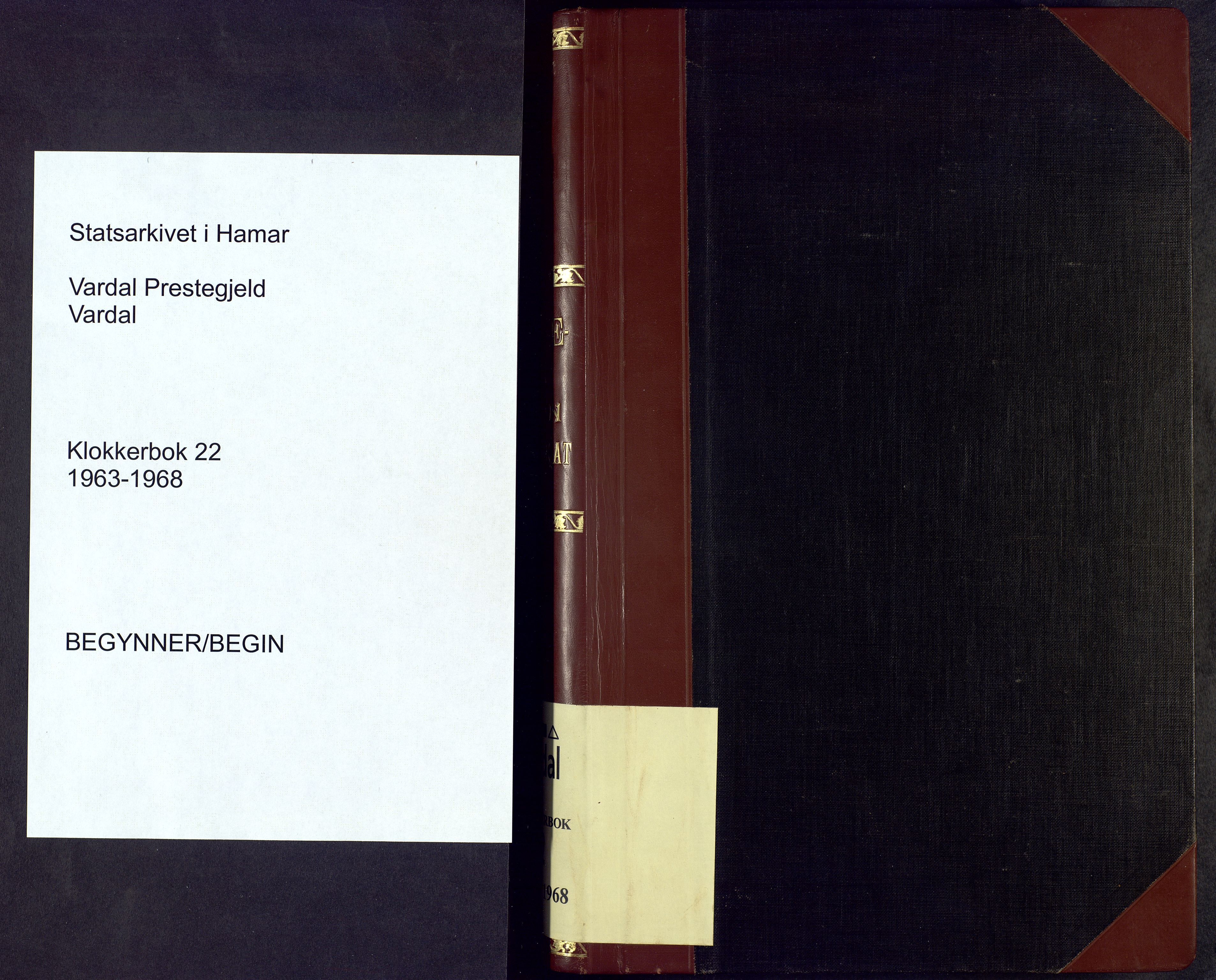 Vardal prestekontor, AV/SAH-PREST-100/H/Ha/Hab/L0022: Klokkerbok nr. 22, 1963-1968