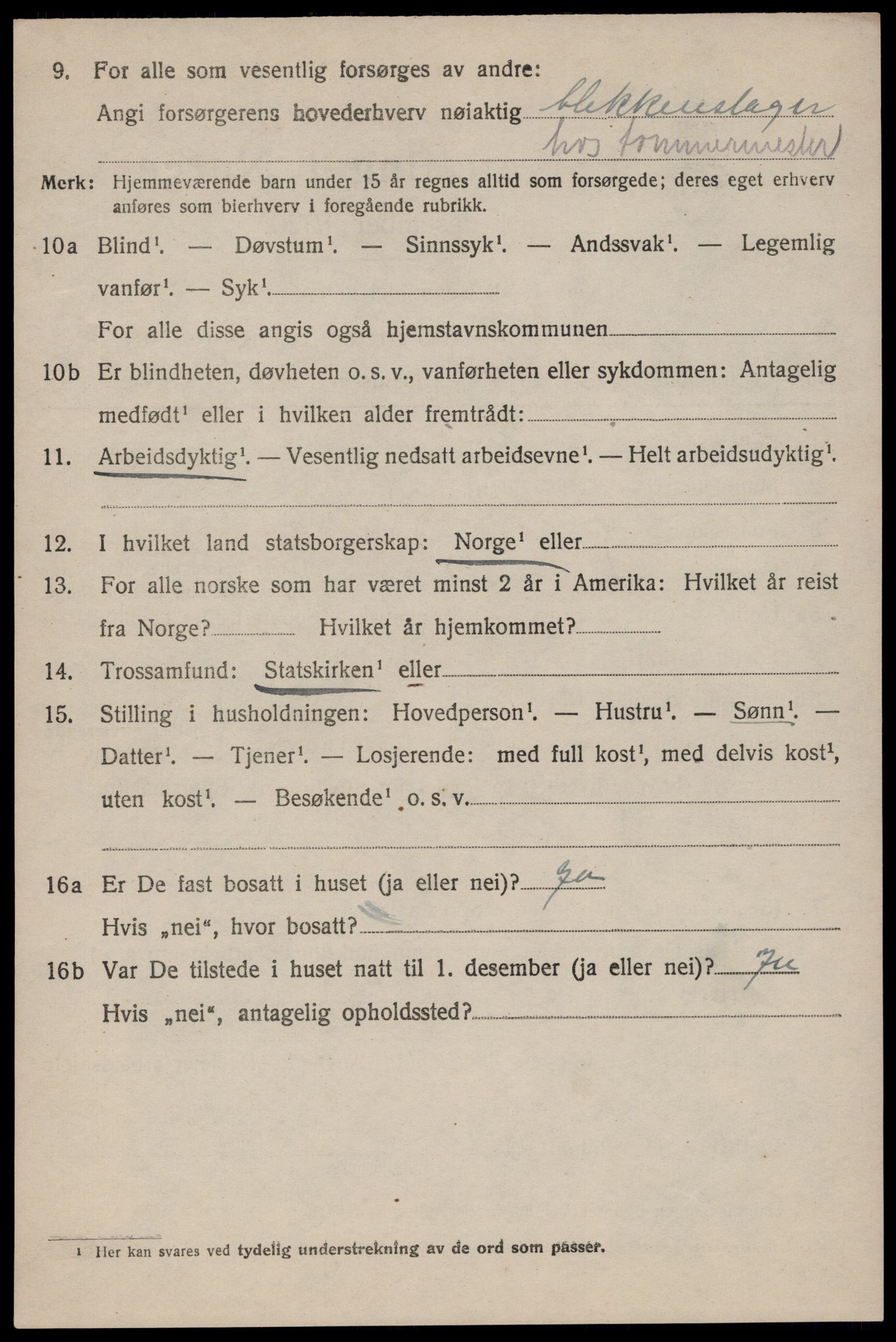 SAST, Folketelling 1920 for 1126 Hetland herred, 1920, s. 9100