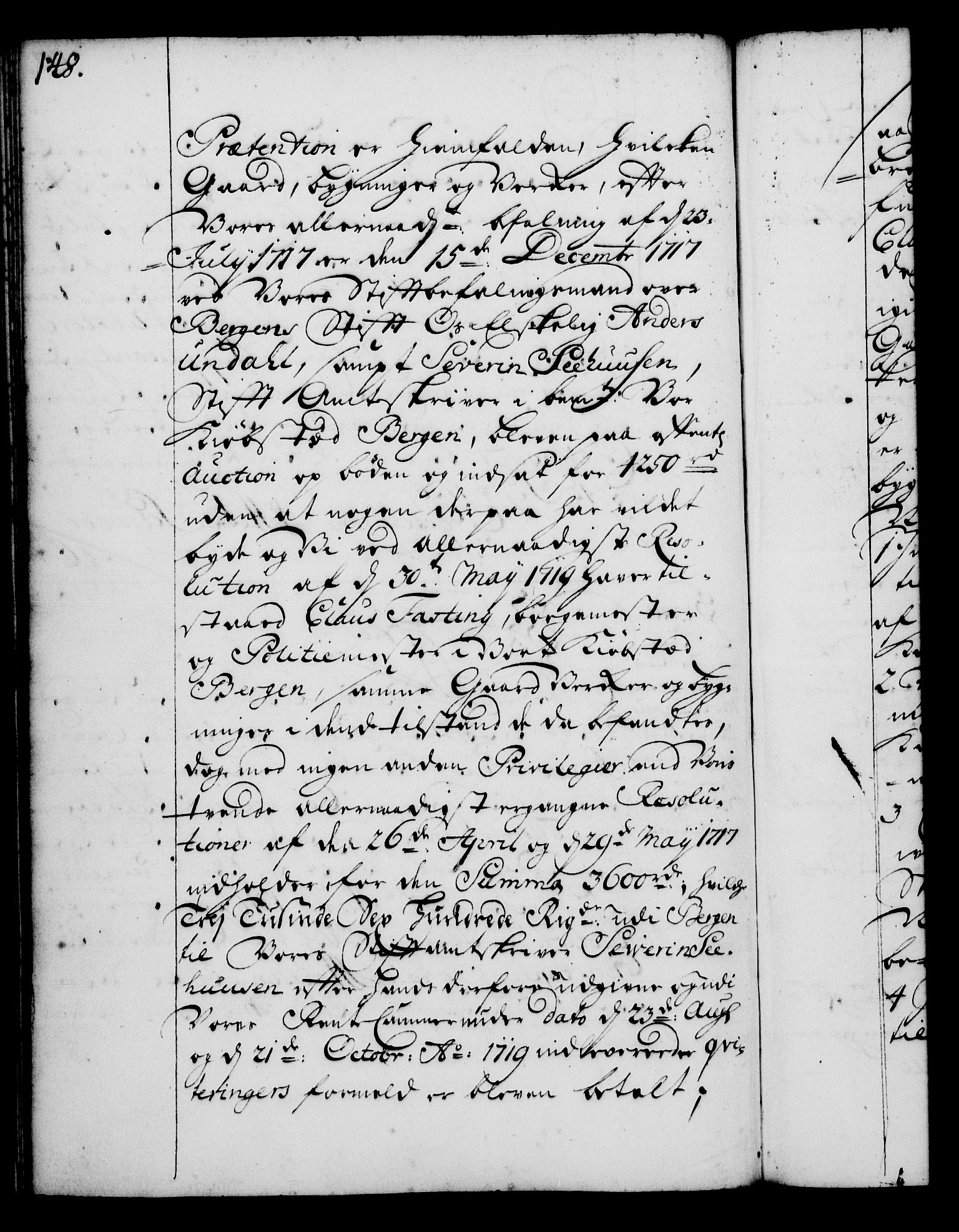Rentekammeret, Kammerkanselliet, RA/EA-3111/G/Gg/Gga/L0001: Norsk ekspedisjonsprotokoll med register (merket RK 53.1), 1720-1723, s. 148