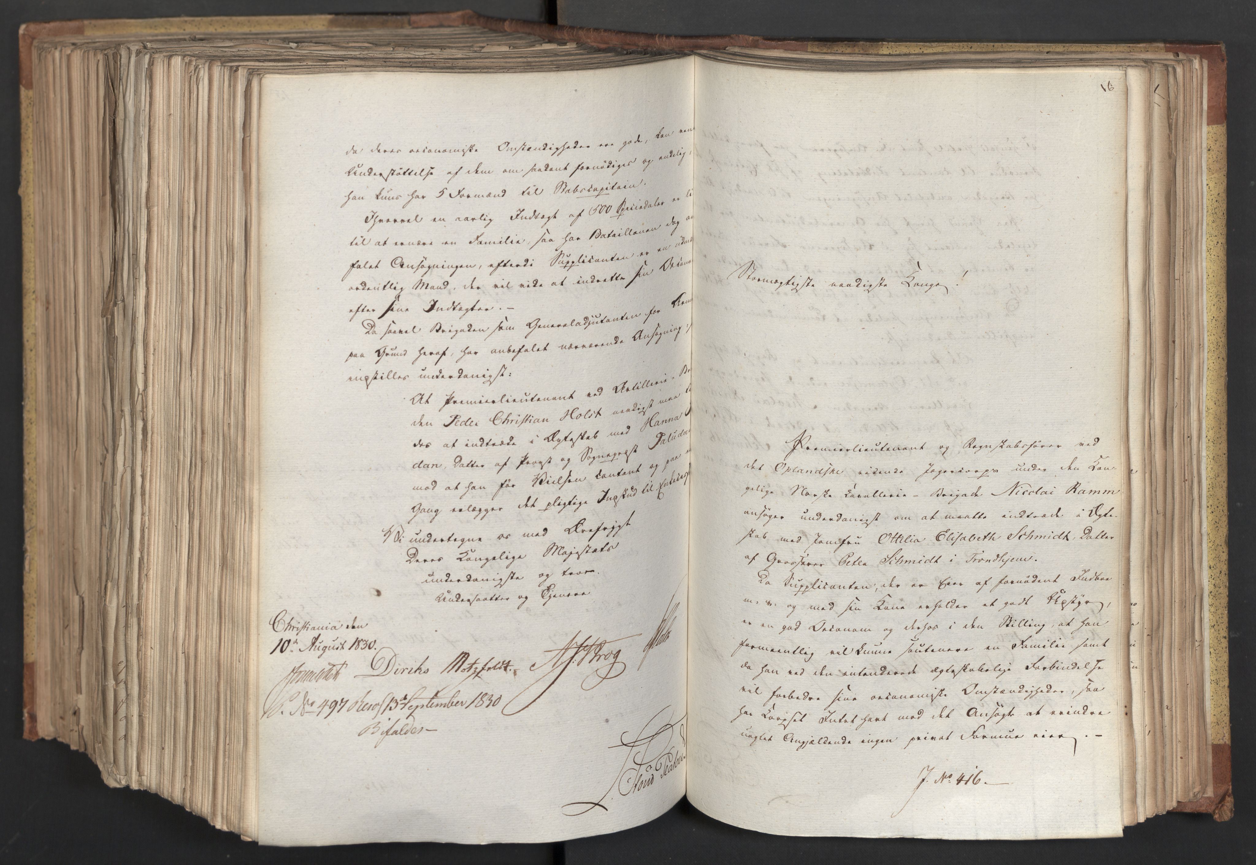 Statsrådsavdelingen i Stockholm, AV/RA-S-1003/D/Da/L0066: Regjeringsinnstillinger nr. 240-449, 1830, s. 688