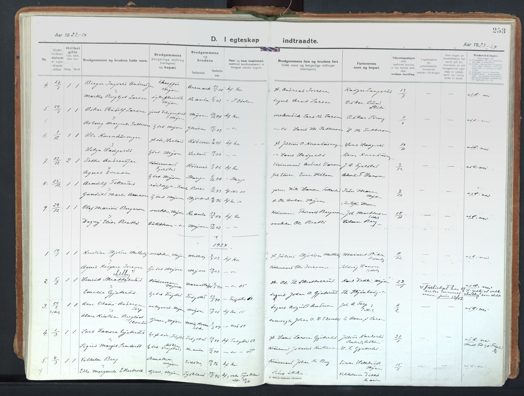 Eidsberg prestekontor Kirkebøker, AV/SAO-A-10905/F/Fd/L0001: Ministerialbok nr. IV 1, 1921-1948, s. 253