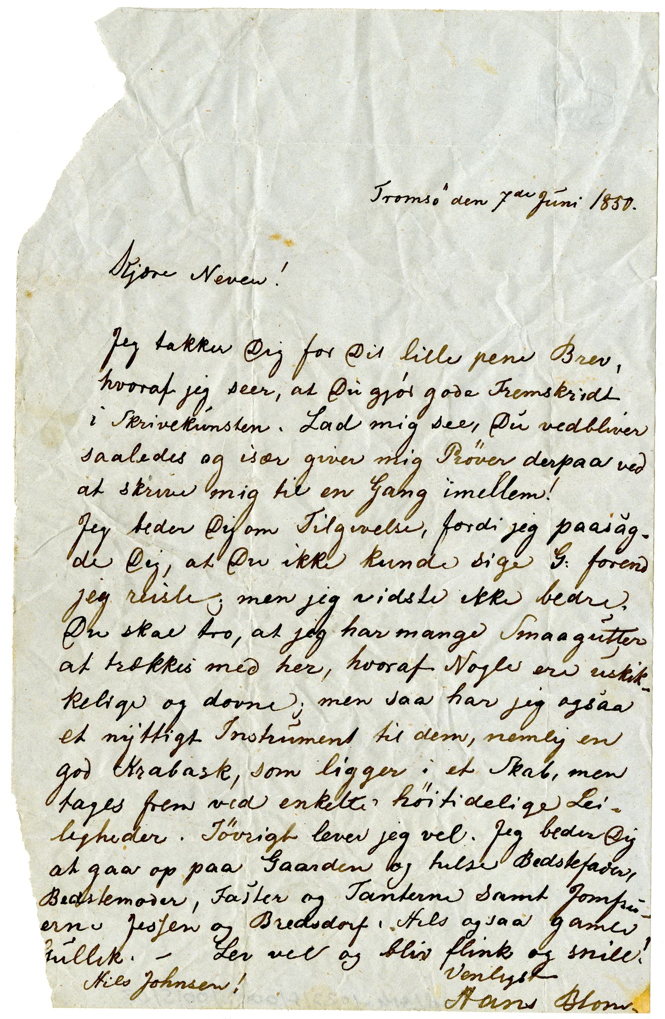 Diderik Maria Aalls brevsamling, NF/Ark-1023/F/L0002: D.M. Aalls brevsamling. B - C, 1799-1889, s. 40