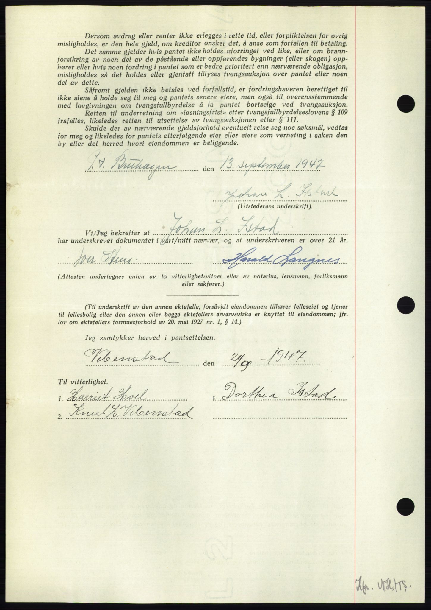 Nordmøre sorenskriveri, AV/SAT-A-4132/1/2/2Ca: Pantebok nr. B97, 1947-1948, Dagboknr: 2400/1947