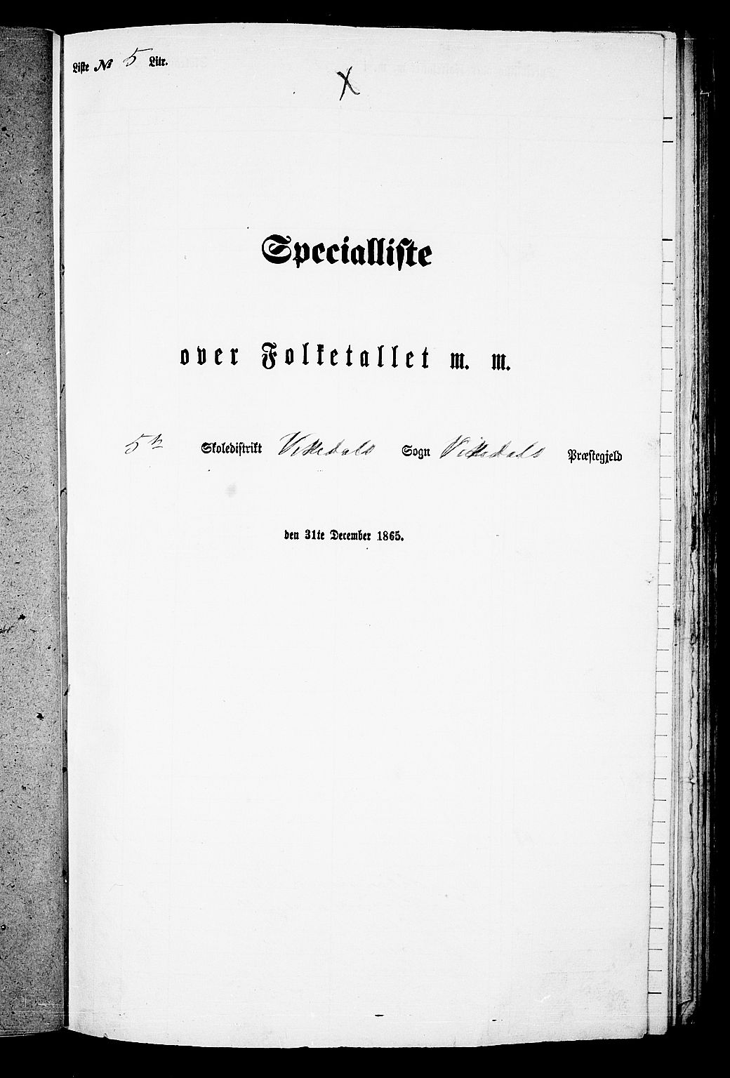 RA, Folketelling 1865 for 1157P Vikedal prestegjeld, 1865, s. 49