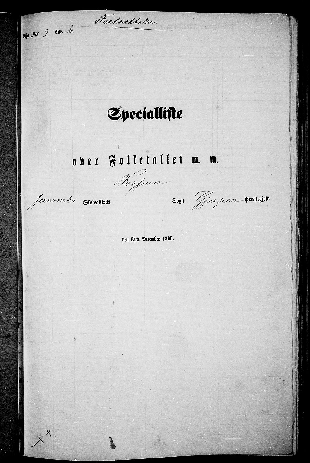 RA, Folketelling 1865 for 0812P Gjerpen prestegjeld, 1865, s. 54