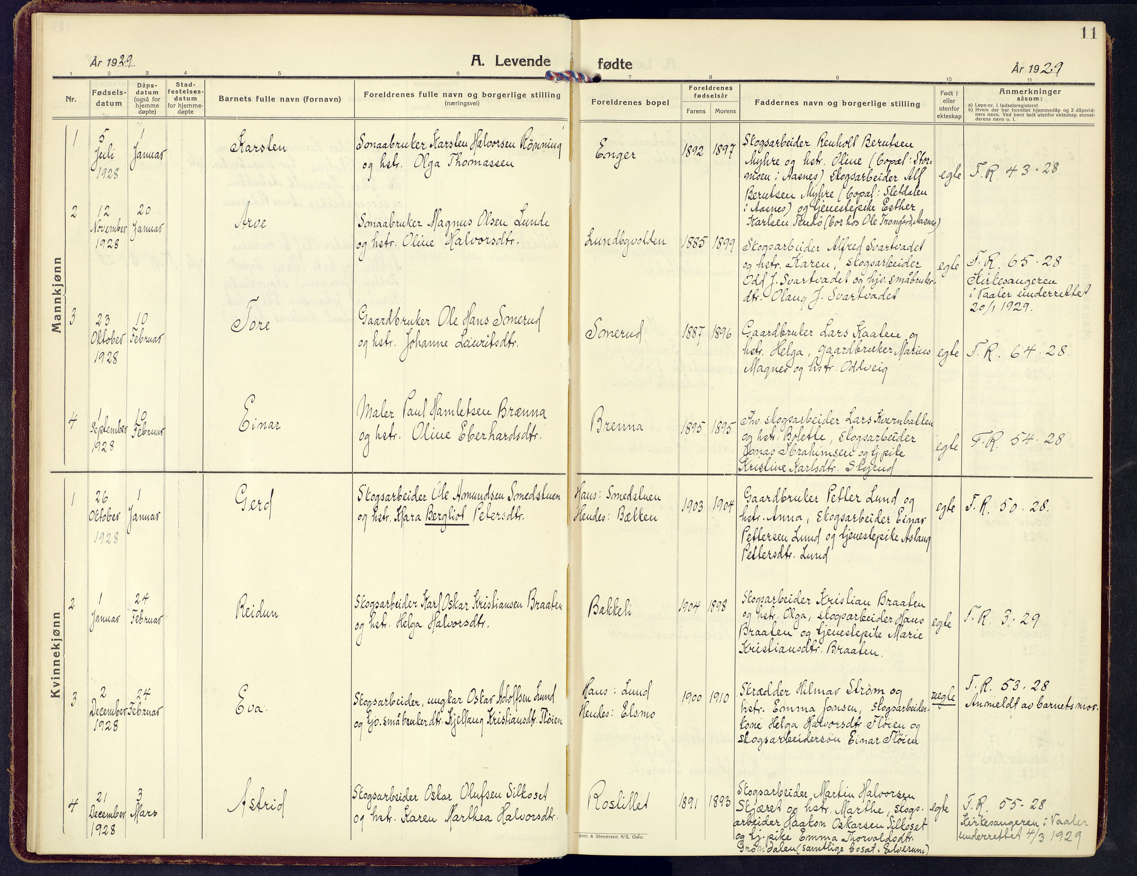 Våler prestekontor, Hedmark, AV/SAH-PREST-040/H/Ha/Haa/L0010: Ministerialbok nr. 10, 1928-1946, s. 11
