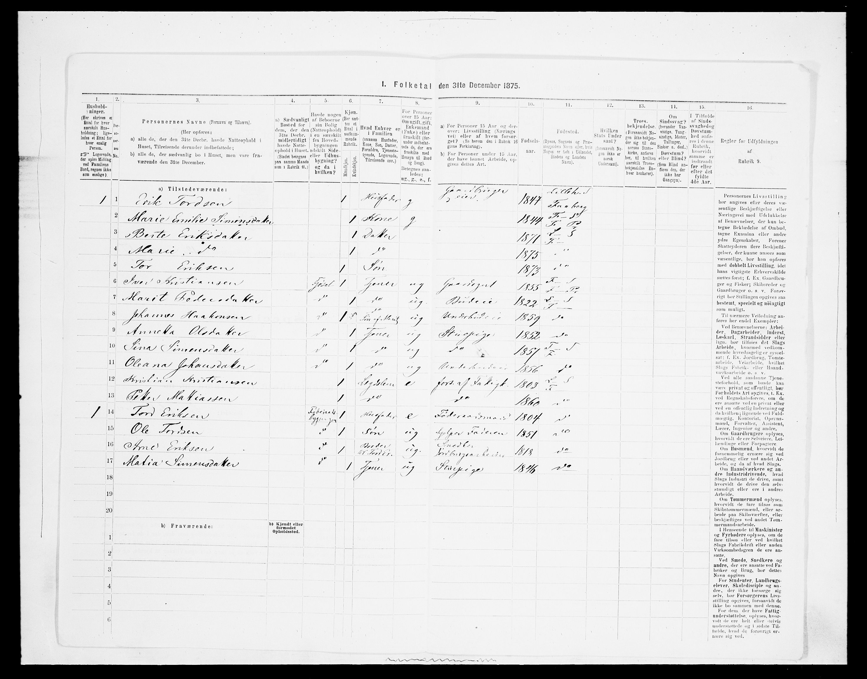 SAH, Folketelling 1875 for 0524L Fåberg prestegjeld, Fåberg sokn og Lillehammer landsokn, 1875, s. 1566