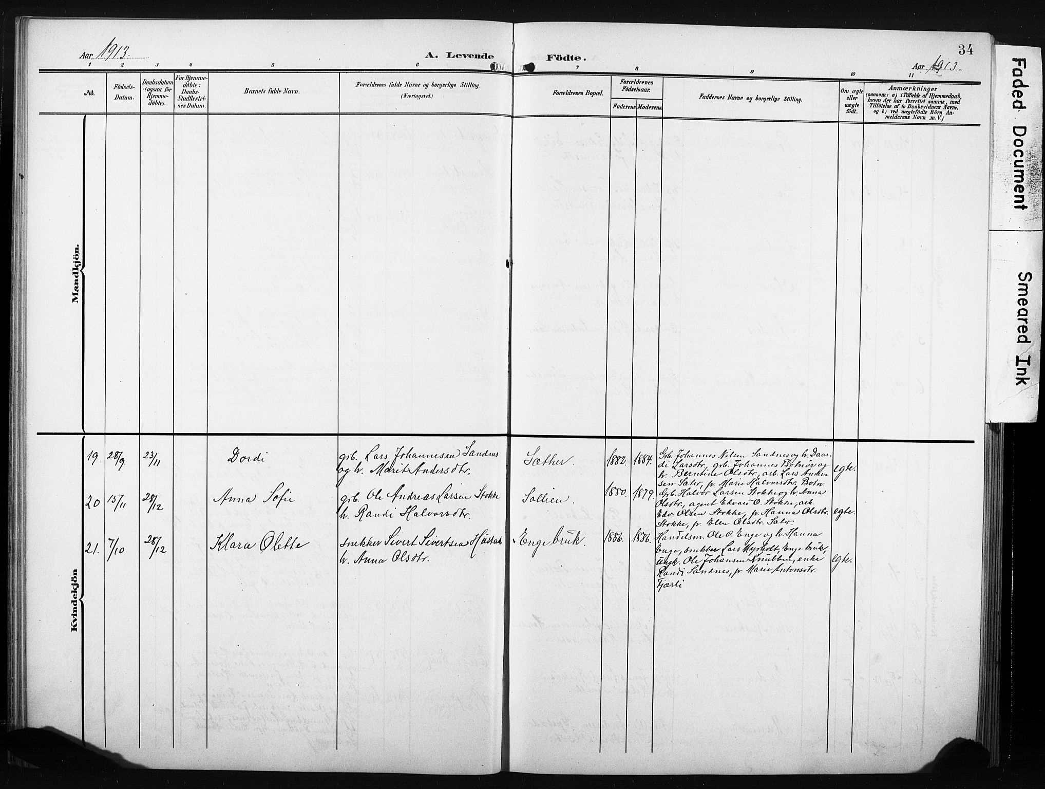 Ministerialprotokoller, klokkerbøker og fødselsregistre - Møre og Romsdal, AV/SAT-A-1454/580/L0927: Klokkerbok nr. 580C02, 1904-1932, s. 34