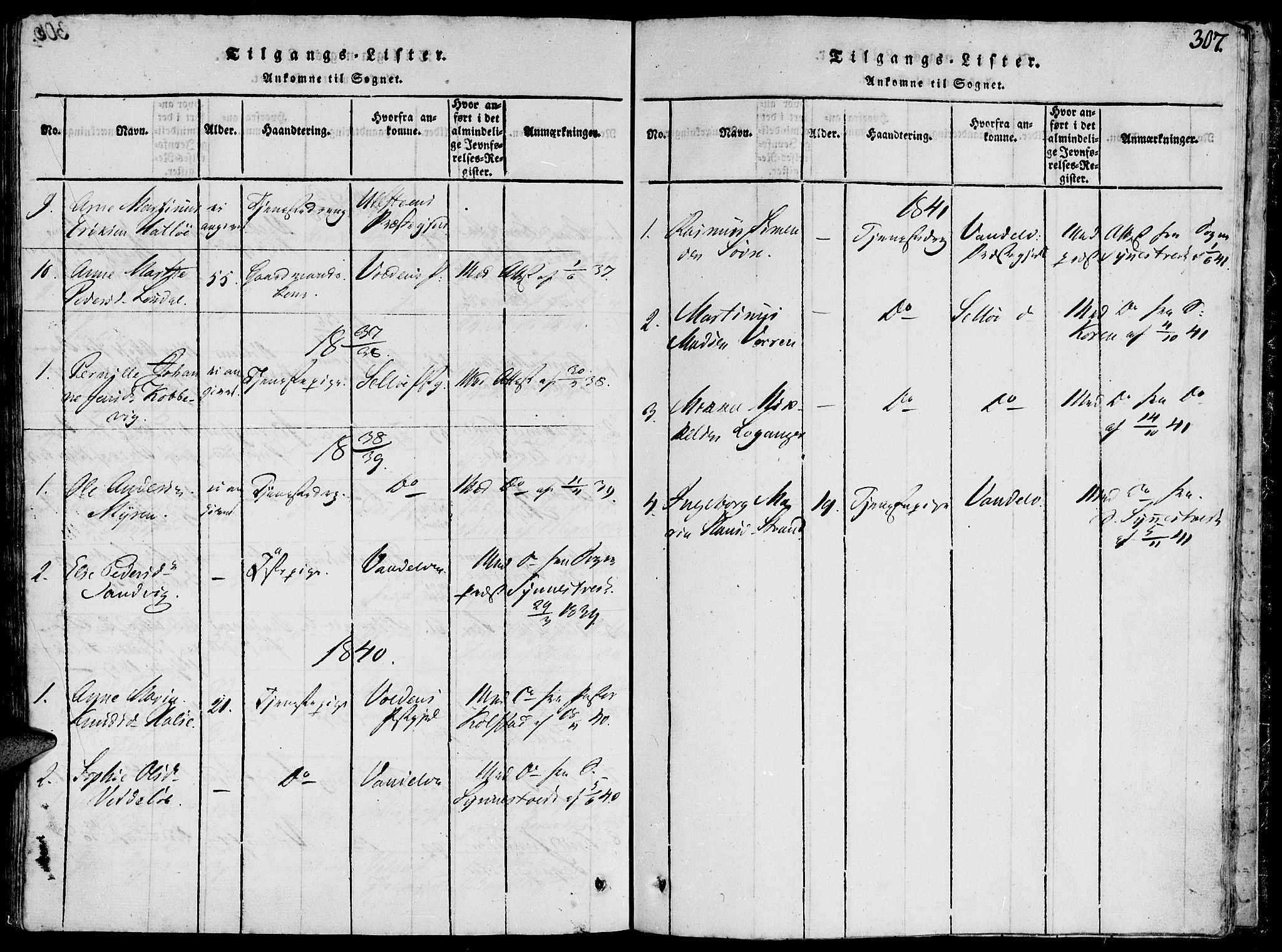 Ministerialprotokoller, klokkerbøker og fødselsregistre - Møre og Romsdal, AV/SAT-A-1454/503/L0033: Ministerialbok nr. 503A01, 1816-1841, s. 307