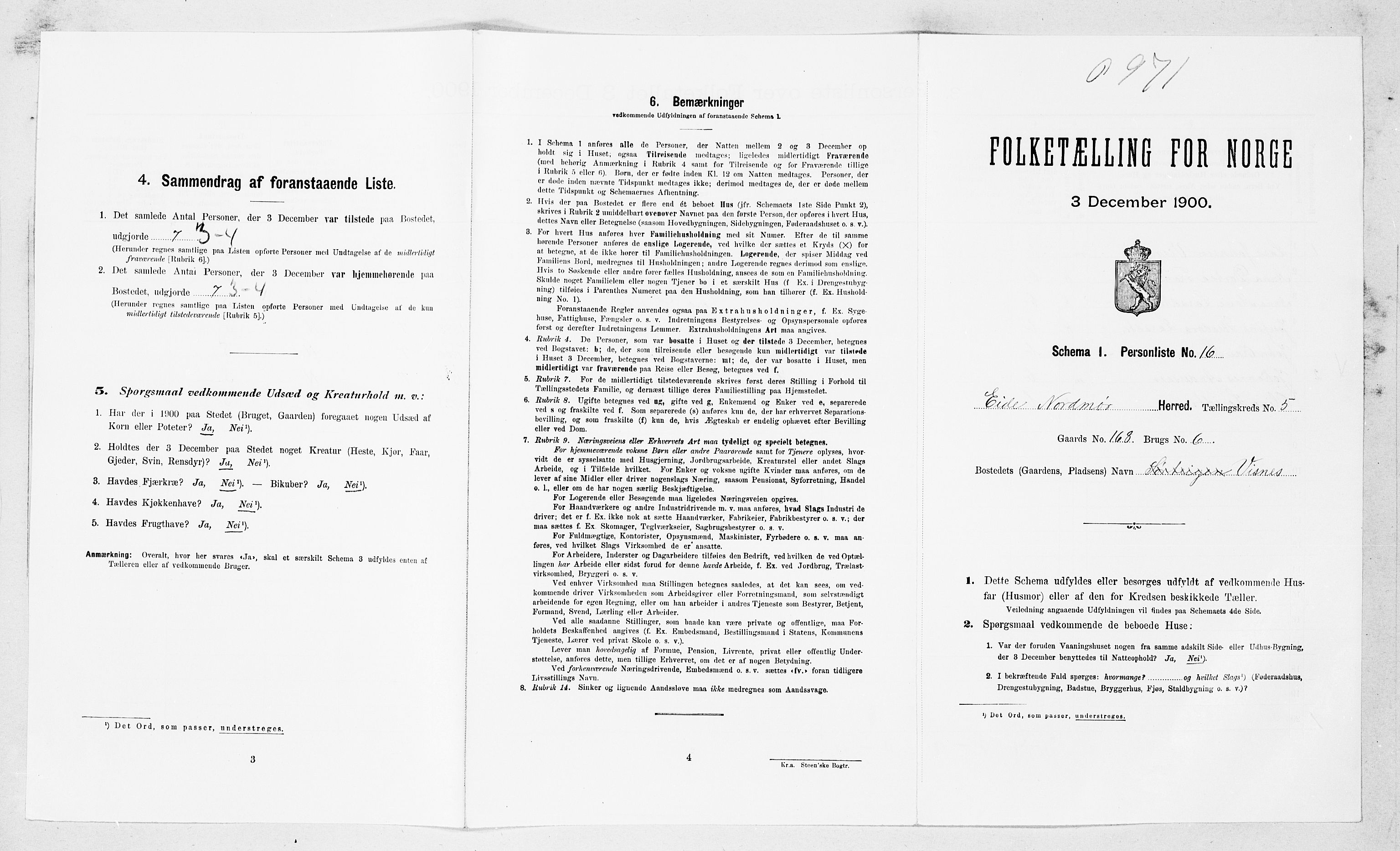 SAT, Folketelling 1900 for 1551 Eide herred, 1900, s. 397