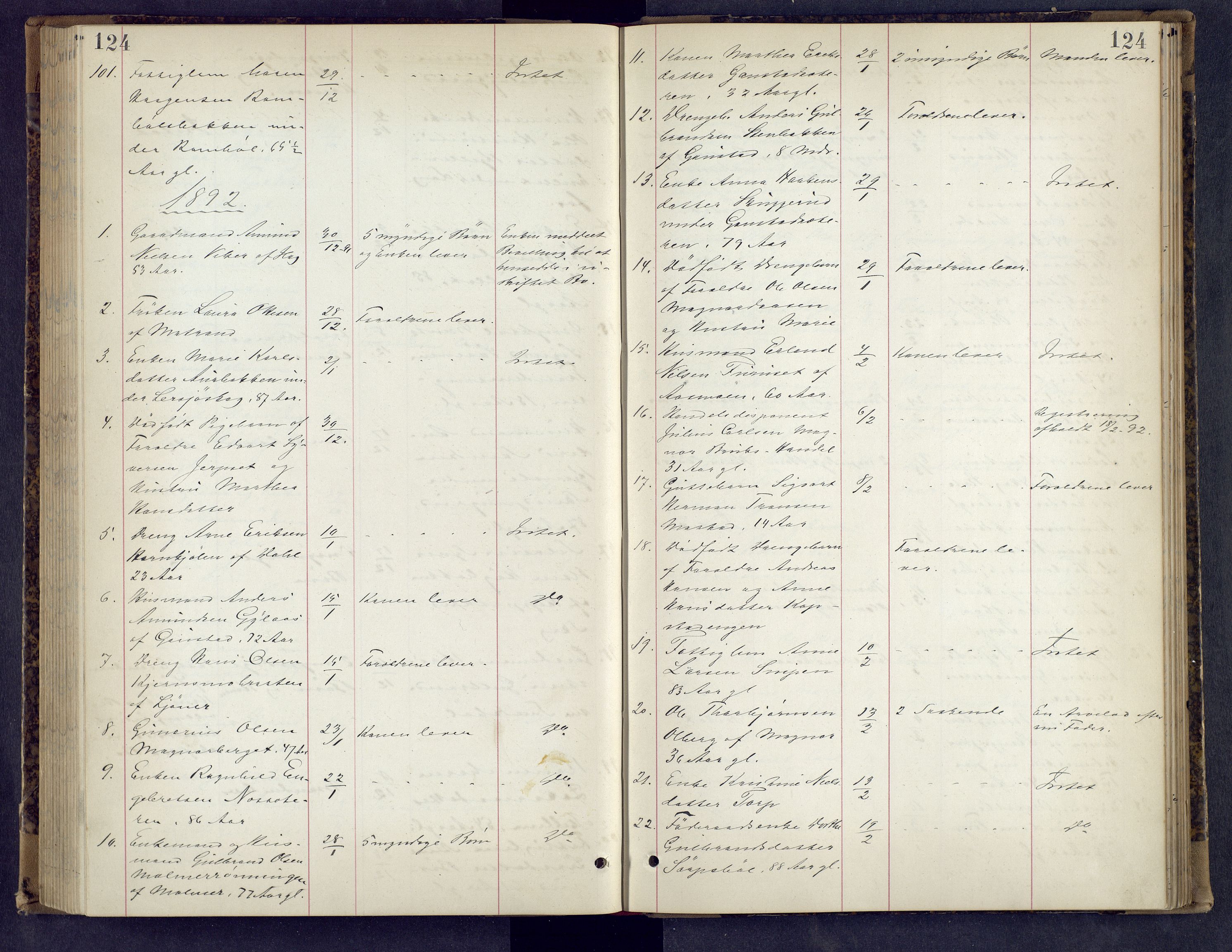 Vinger og Odal sorenskriveri, AV/SAH-TING-022/J/Jf/L0004: Dødsfallsprotokoll - Vinger og Eidskog, 1881-1901, s. 124